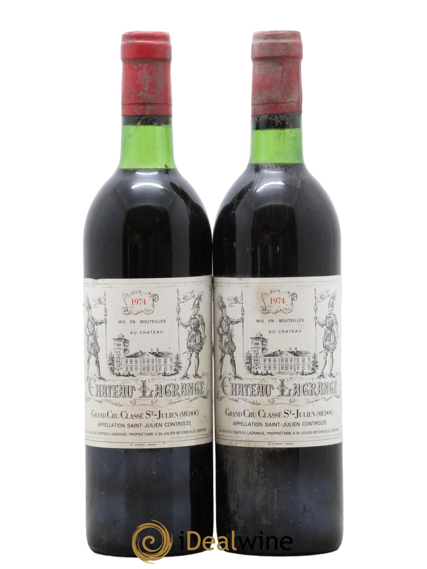 Château Lagrange 3ème Grand Cru Classé 1974 - Lot de 2 bouteilles - 0