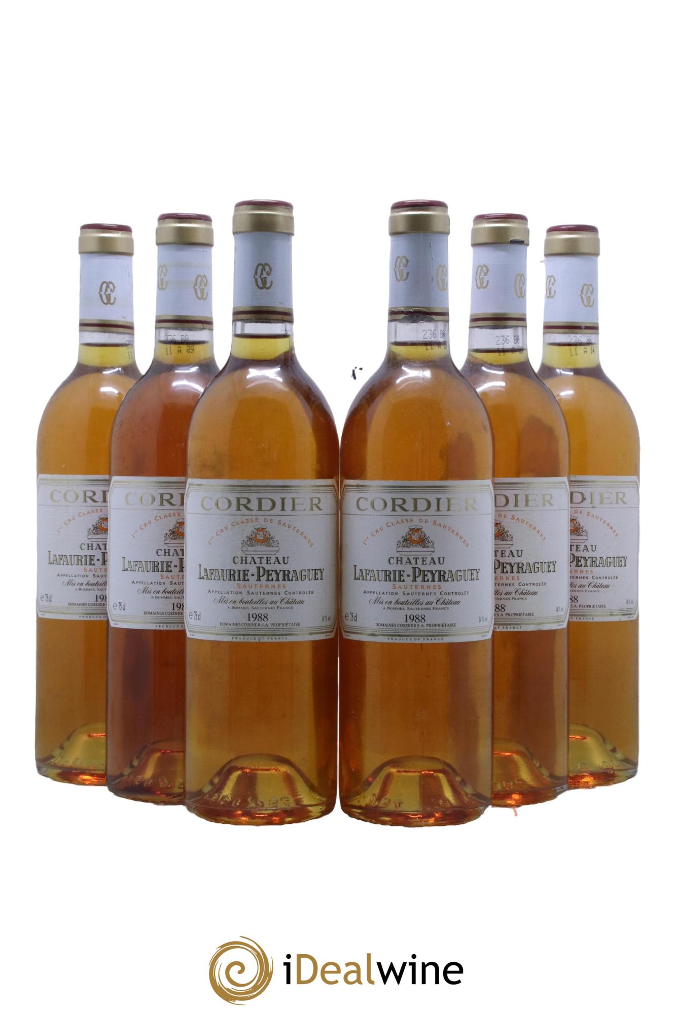 Château Lafaurie-Peyraguey 1er Grand Cru Classé  1988 - Lot of 6 bottles - 0