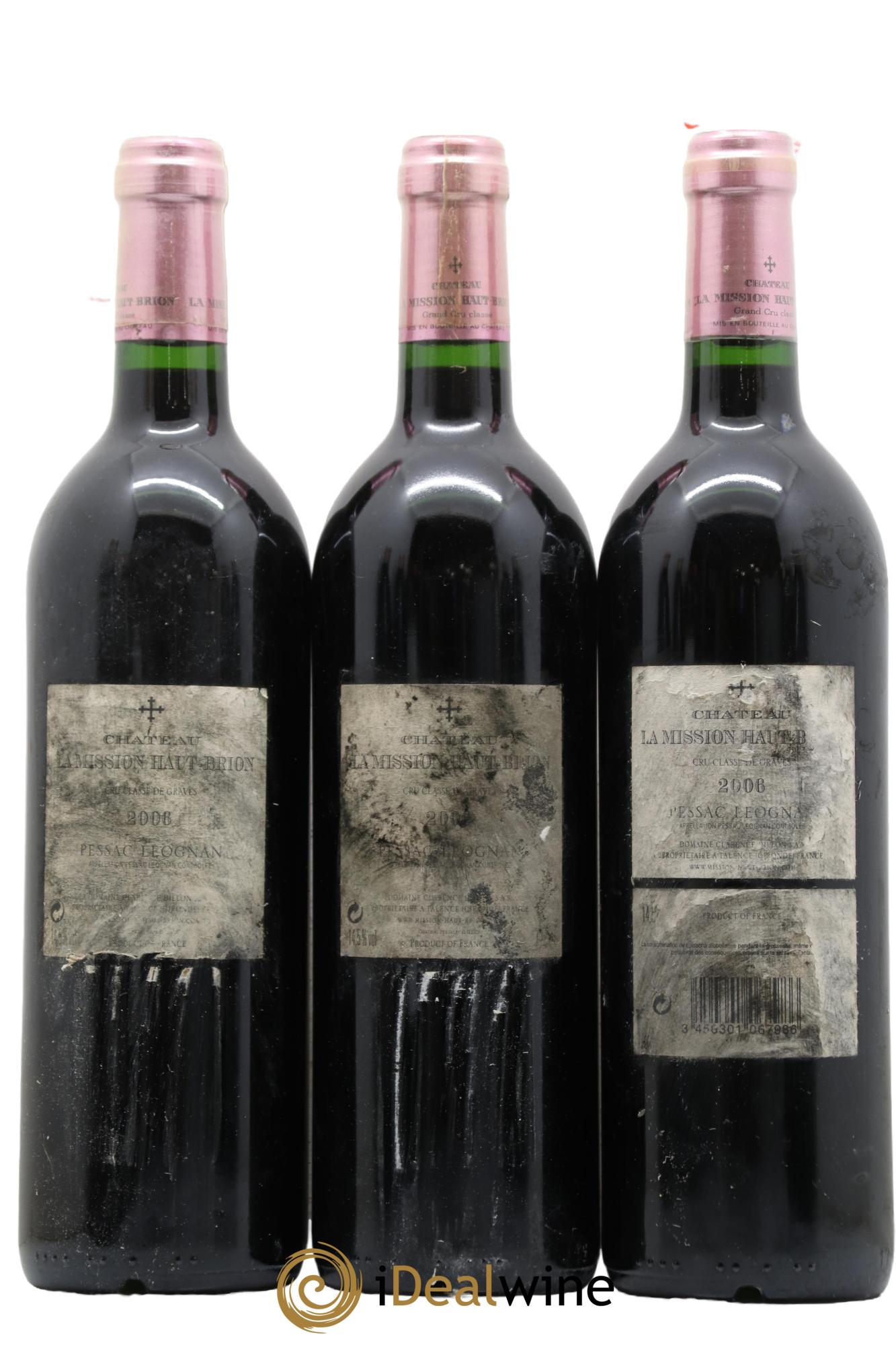 Château la Mission Haut-Brion Cru Classé de Graves 2006 - Lot of 3 bottles - 1