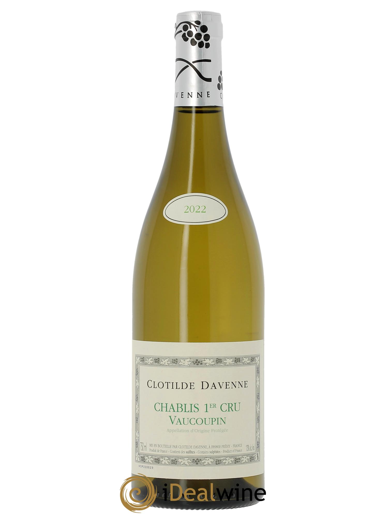 Chablis 1er Cru Vaucoupin Clotilde Davenne  2022 - Lot of 1 bottle - 0