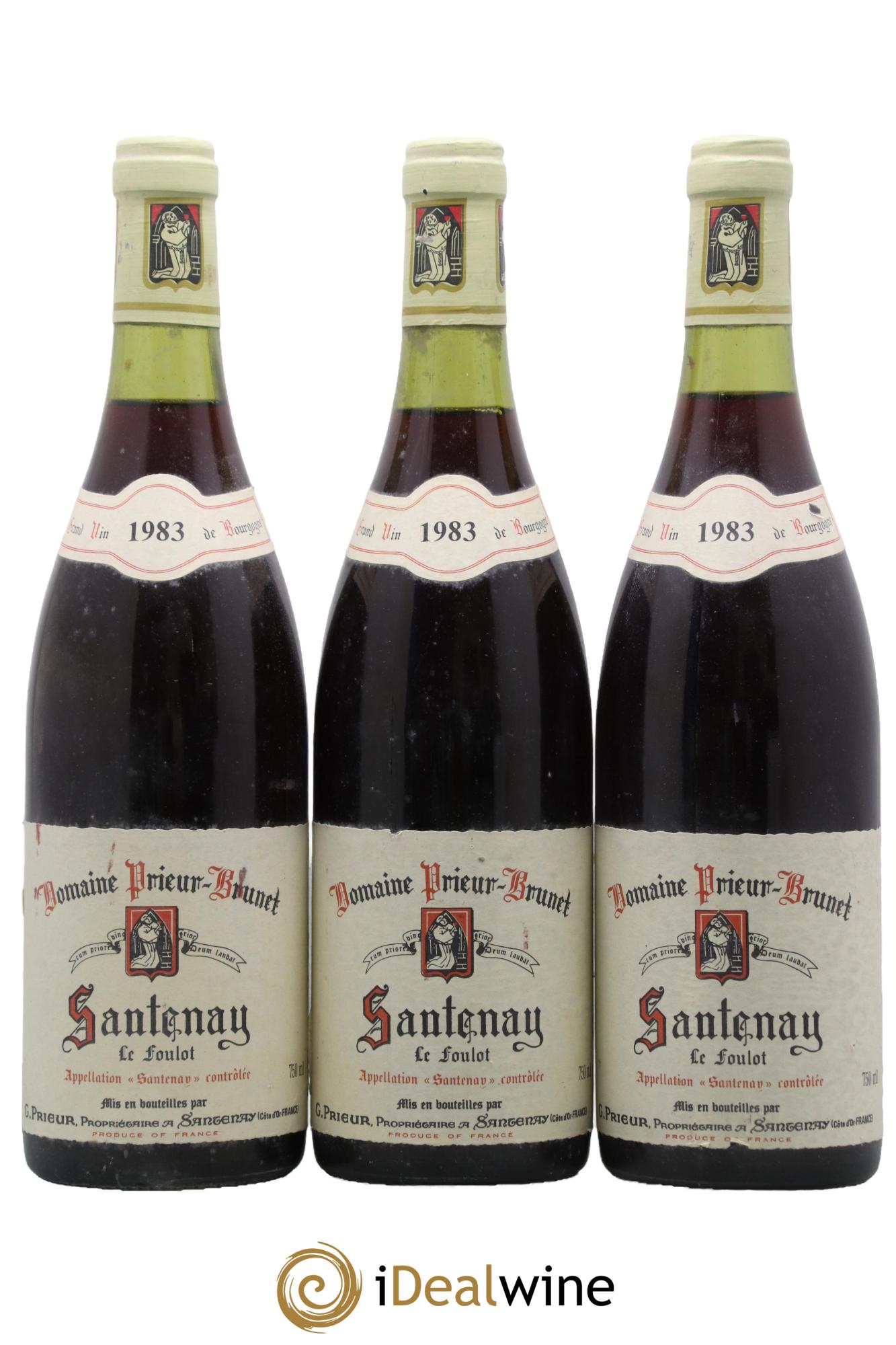 Santenay Le Foulot Domaine Prieur-Brunet 1983 - Lot de 3 bouteilles - 0