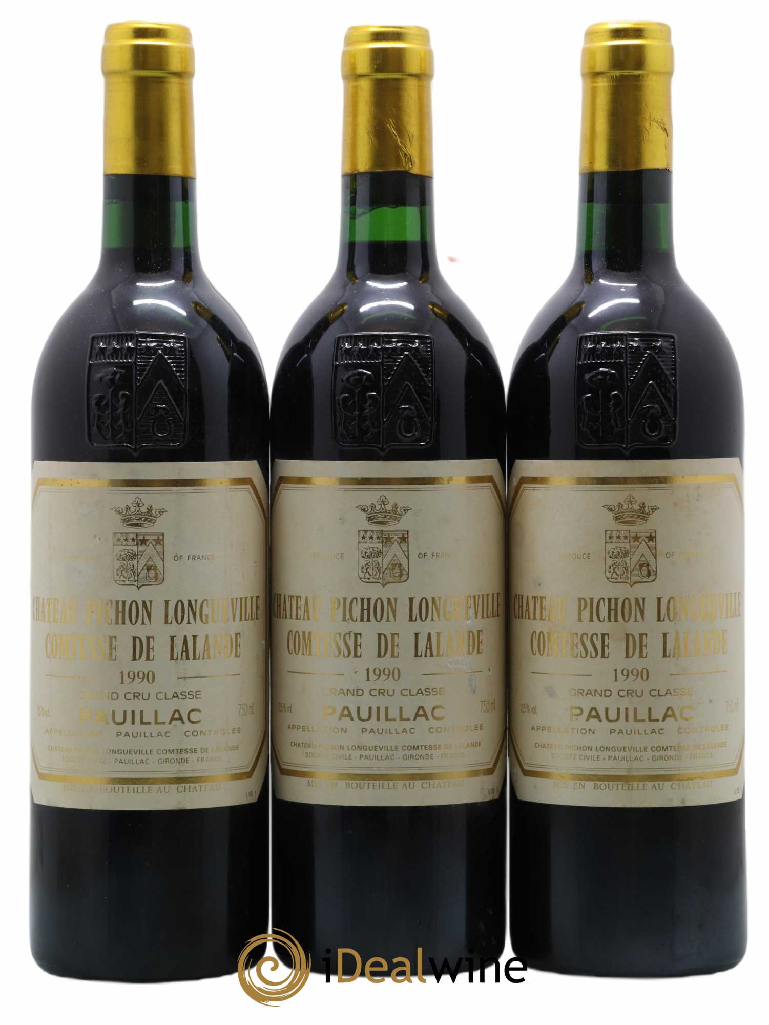 Château Pichon Longueville Comtesse de Lalande 2ème Grand Cru Classé  1990 - Lot de 3 bouteilles - 0