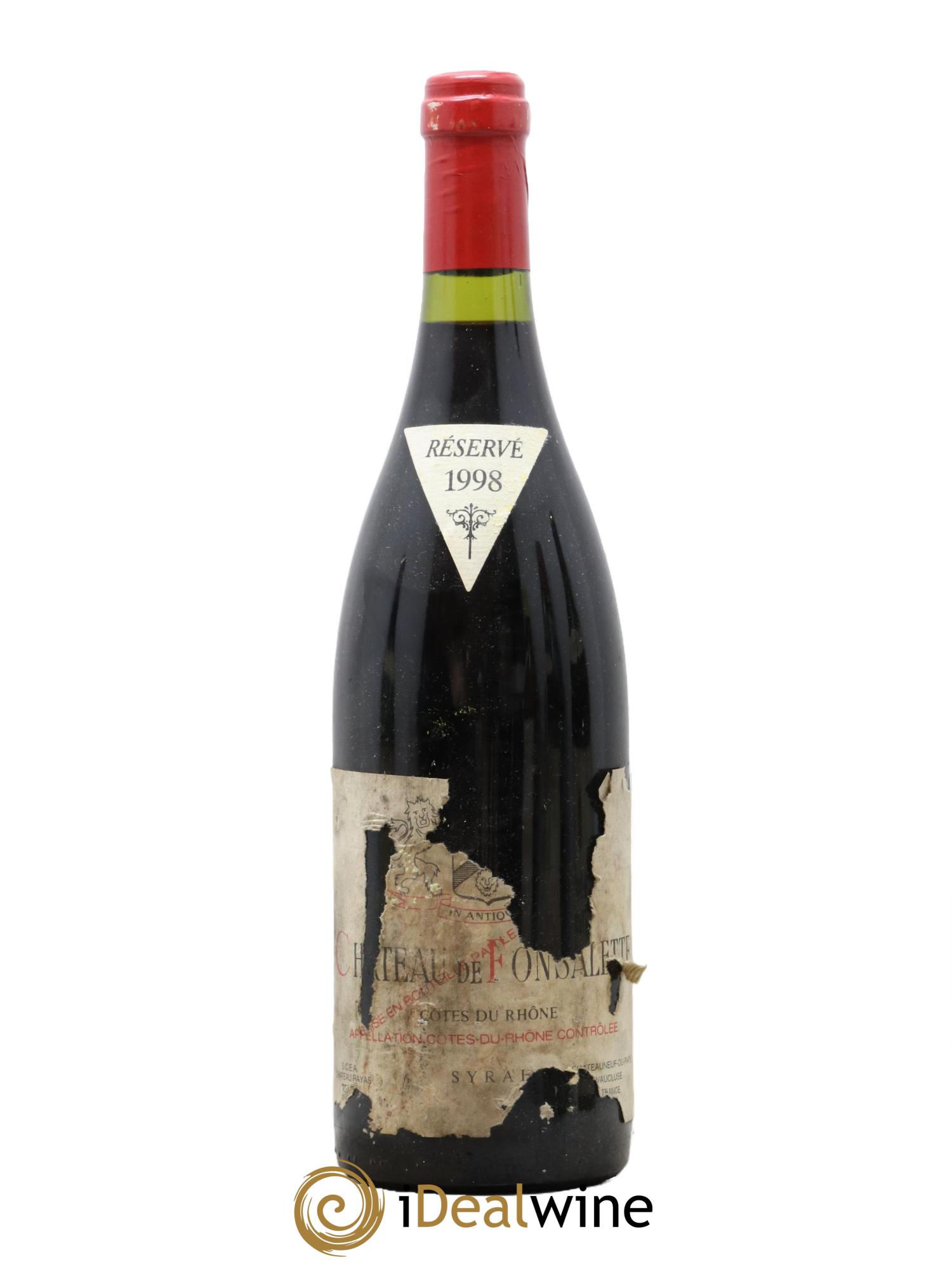 Côtes du Rhône Cuvée Syrah Château de Fonsalette 1998 - Posten von 1 Flasche - 0