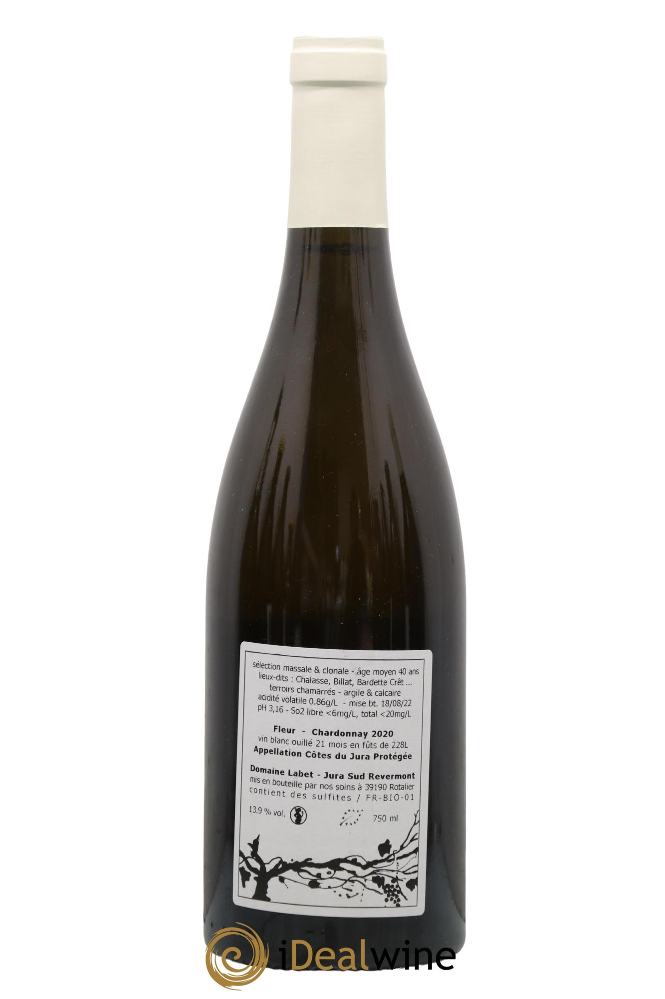 Côtes du Jura Chardonnay Fleur Romain - Julien  - Charline Labet 2020 - Lot de 1 bouteille - 1