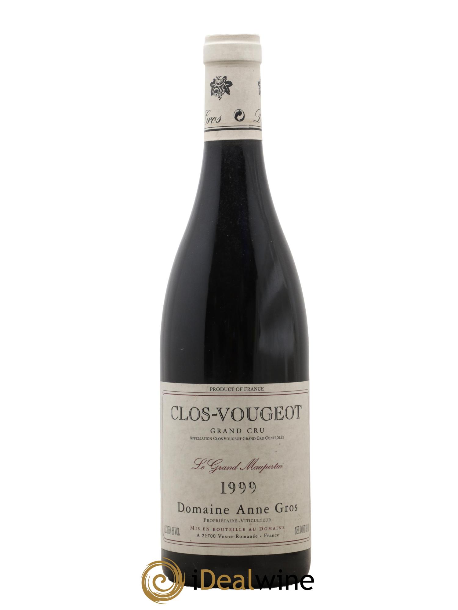 Clos de Vougeot Grand Cru Le Grand Maupertui Anne Gros 1999 - Lot of 1 bottle - 0