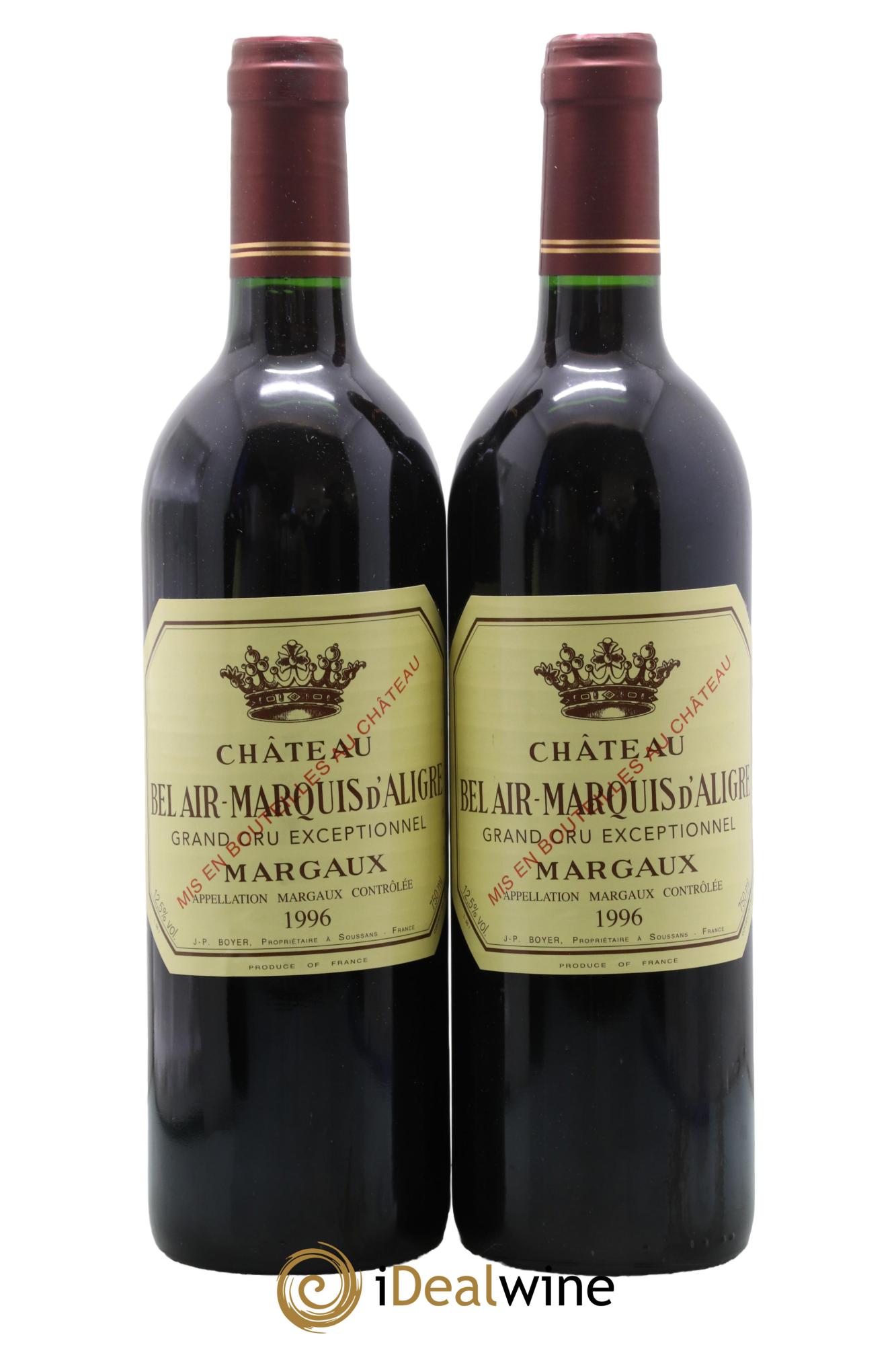 Château Bel Air Marquis d'Aligre 1996 - Posten von 2 Flaschen - 0