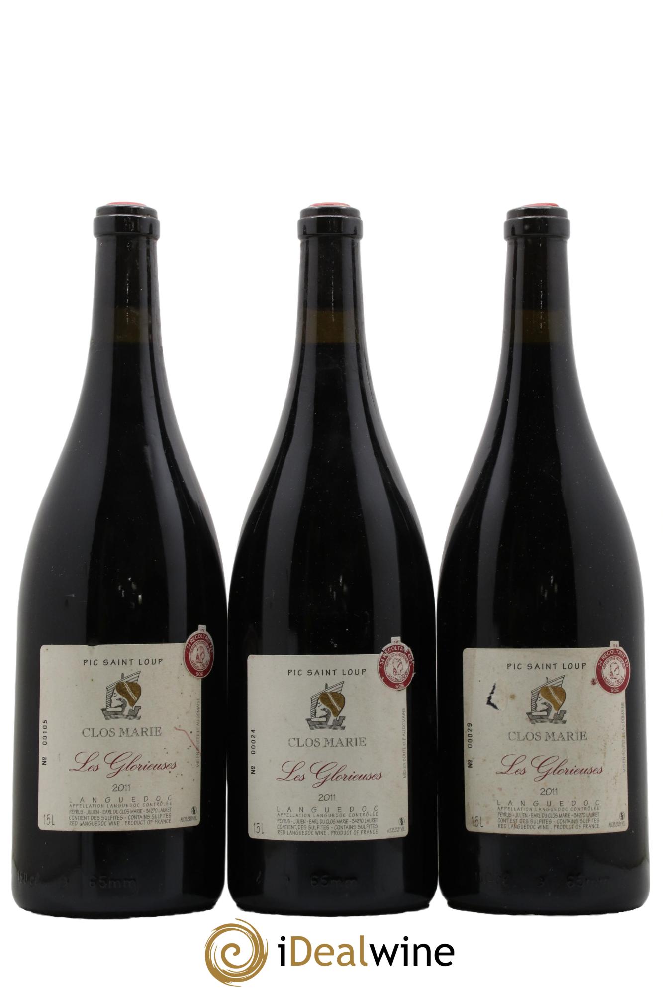 Coteaux du Languedoc Pic Saint-Loup Clos Marie Les Glorieuses Christophe Peyrus et Françoise Julien  2011 - Lot de 3 magnums - 0