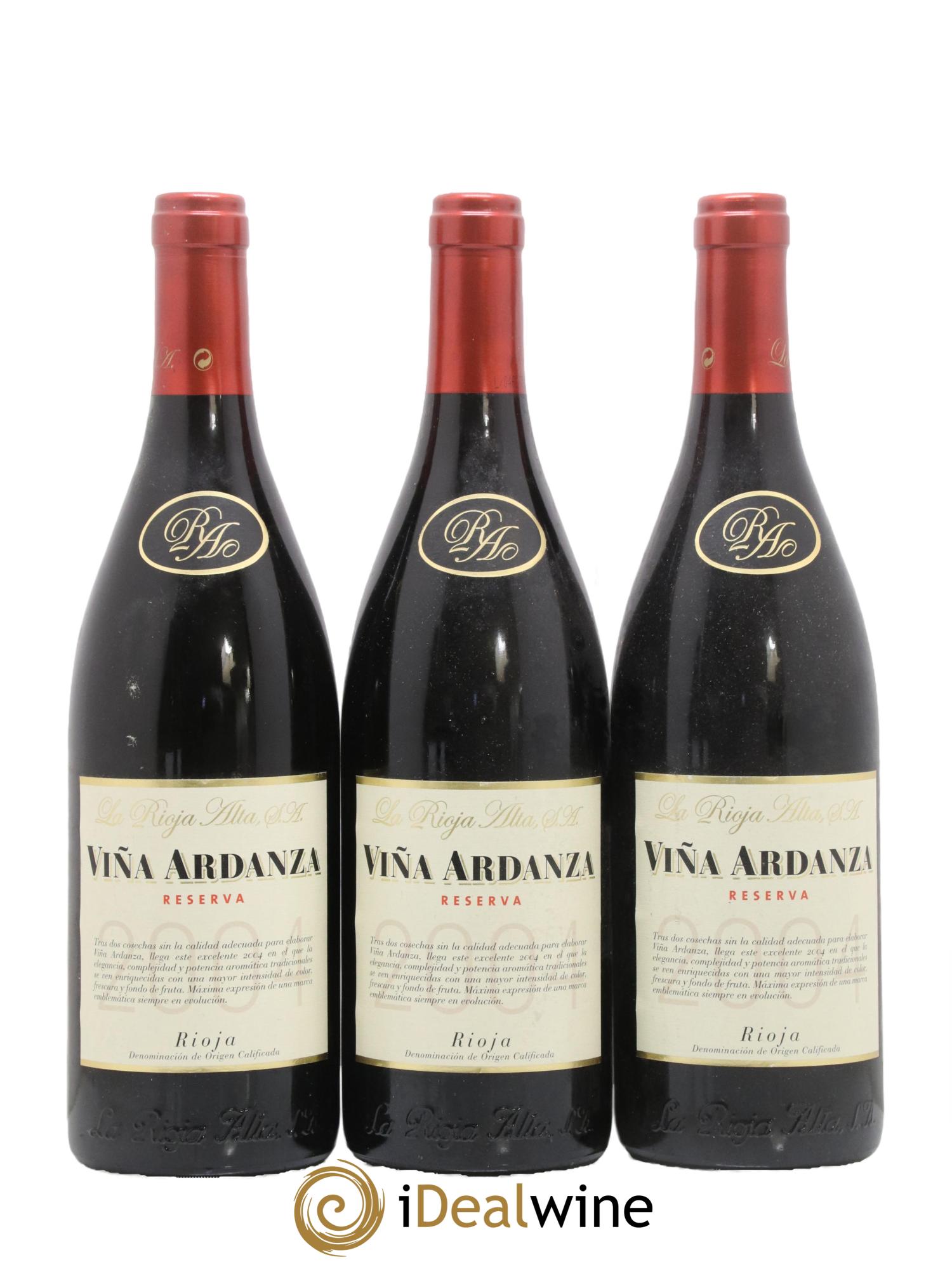 Rioja DOCa Vina Ardanza Reserva La Rioja Alta 2004 - Lot de 3 bouteilles - 0