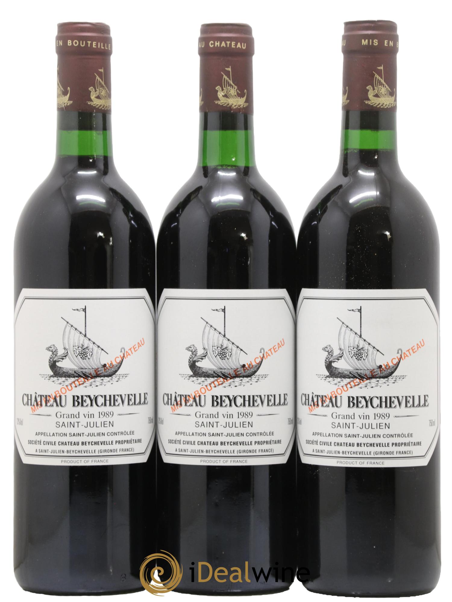 Château Beychevelle 4ème Grand Cru Classé 1989 - Lot of 3 bottles - 0