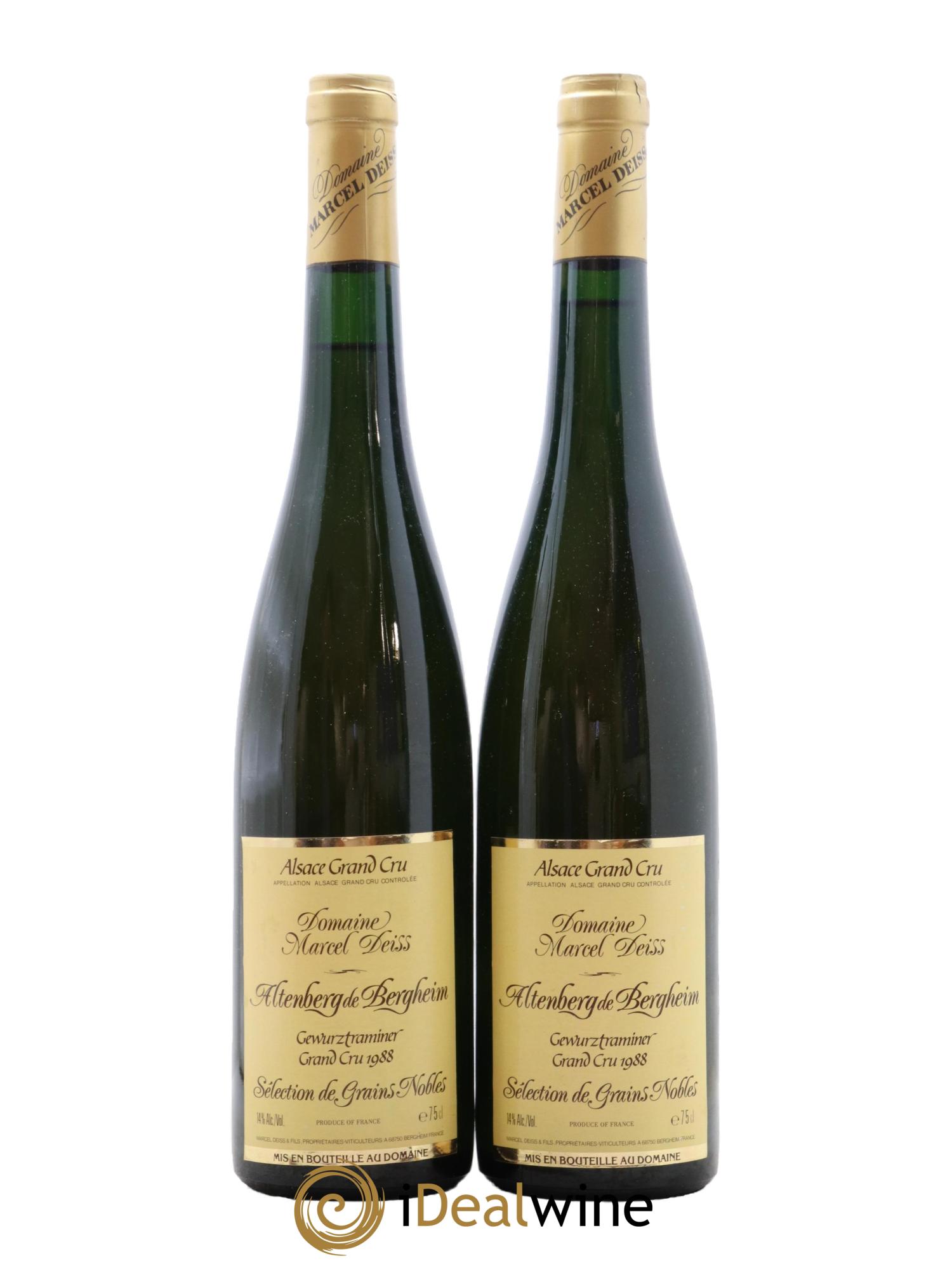 Alsace Gewurztraminer Sélection de Grains Nobles Grand Cru Altenberg de Bergheim Marcel Deiss (Domaine) 1988 - Lot de 2 bouteilles - 0