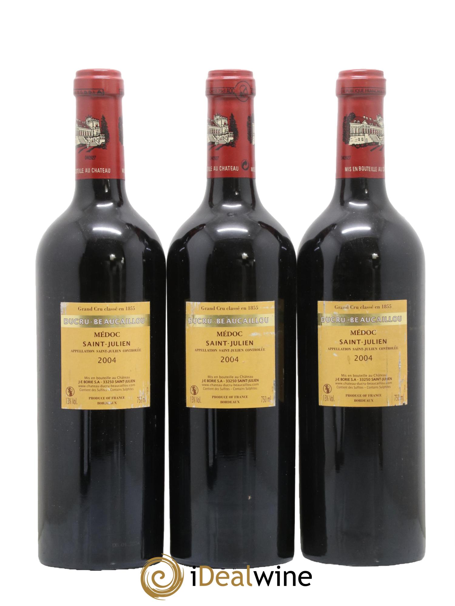 Château Ducru Beaucaillou 2ème Grand Cru Classé 2004 - Lot de 3 bouteilles - 1