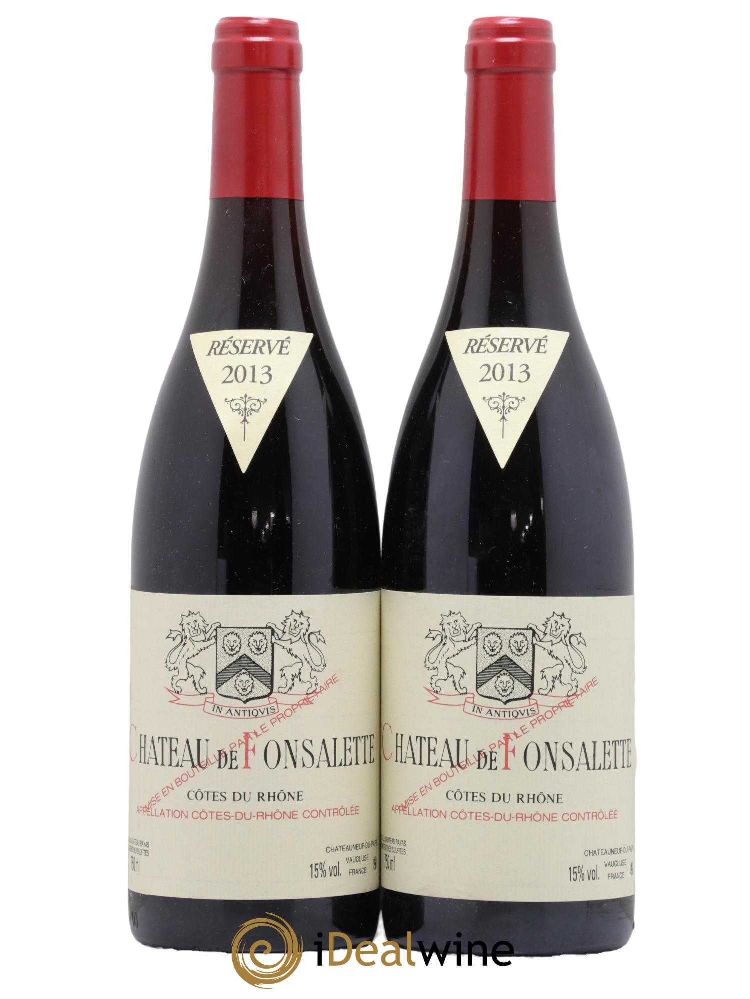 Côtes du Rhône Château de Fonsalette Emmanuel Reynaud  2013 - Lot de 2 bouteilles - 0