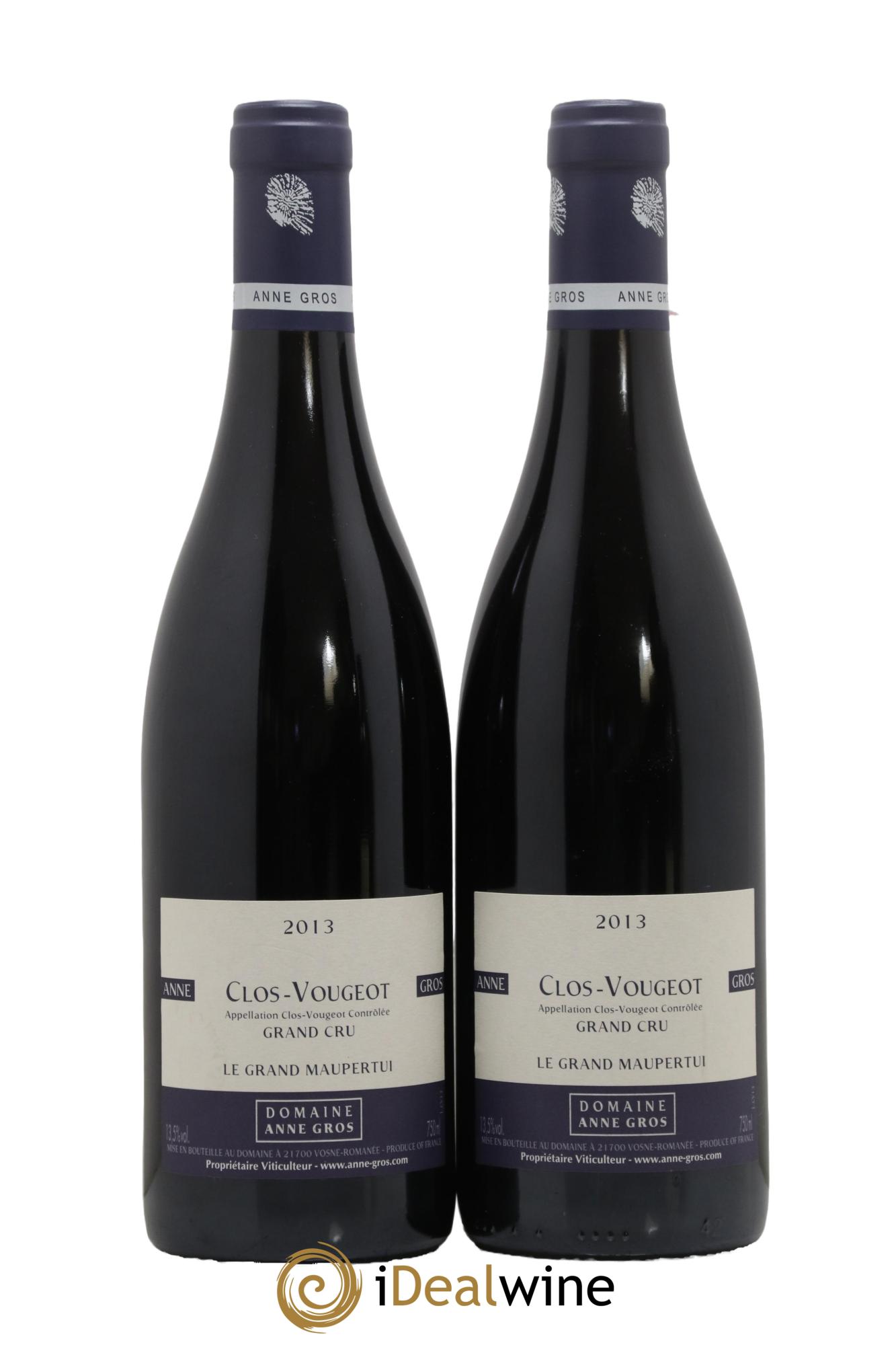 Clos de Vougeot Grand Cru Le Grand Maupertui Anne Gros 2013 - Posten von 2 Flaschen - 0