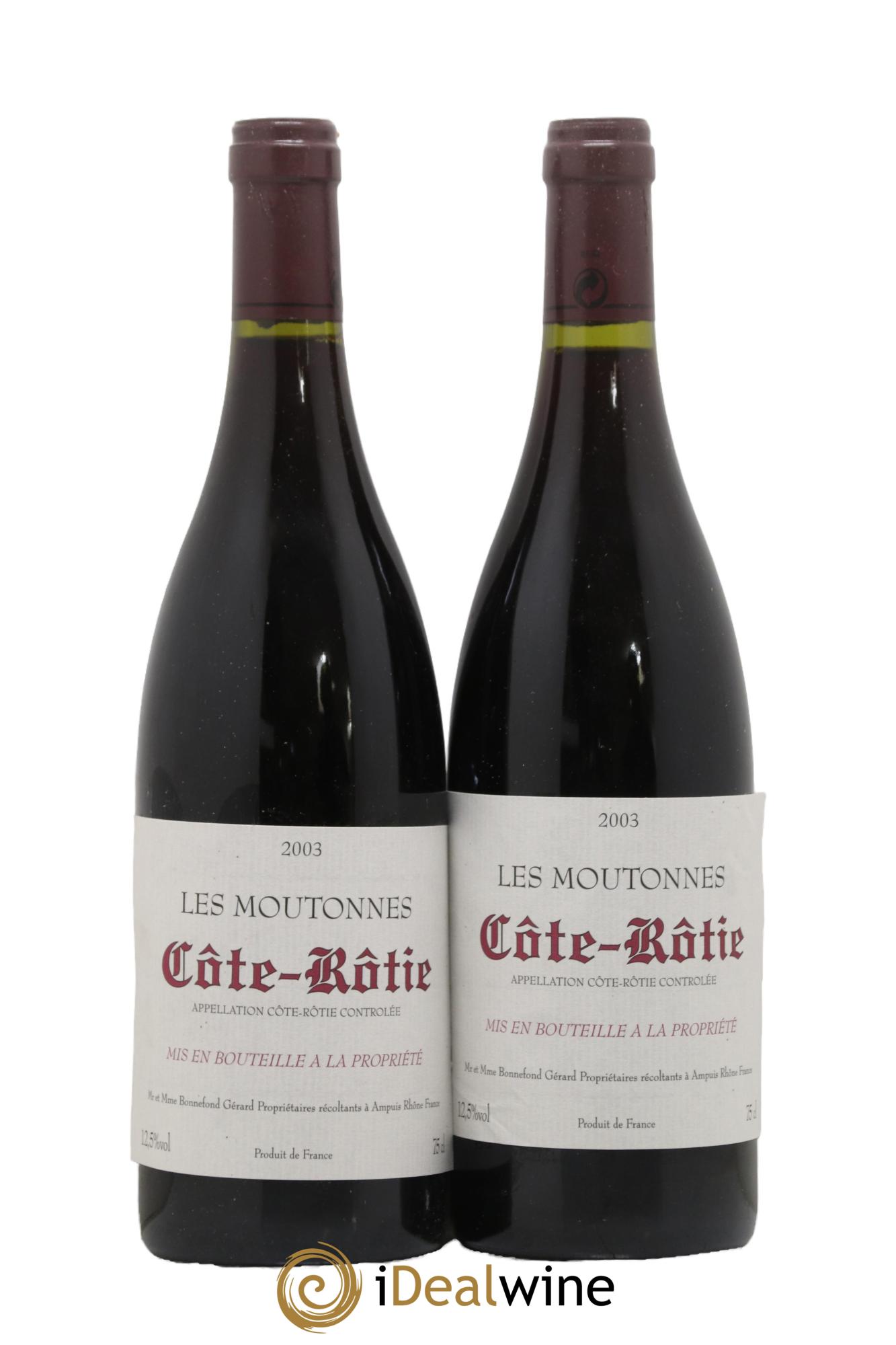 Côte-Rôtie Les Moutonnes Bonnefond 2003 - Lot of 2 bottles - 0