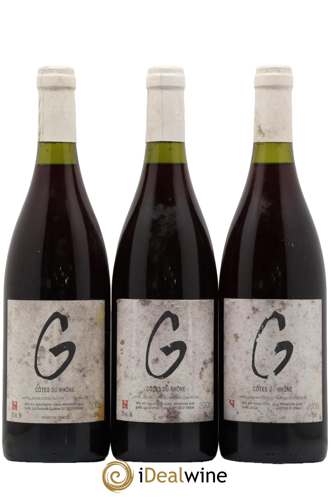 Côtes du Rhône Cuvée G Hirotake Ooka - Domaine La Grande Colline 2006 - Lotto di 3 bottiglie - 0