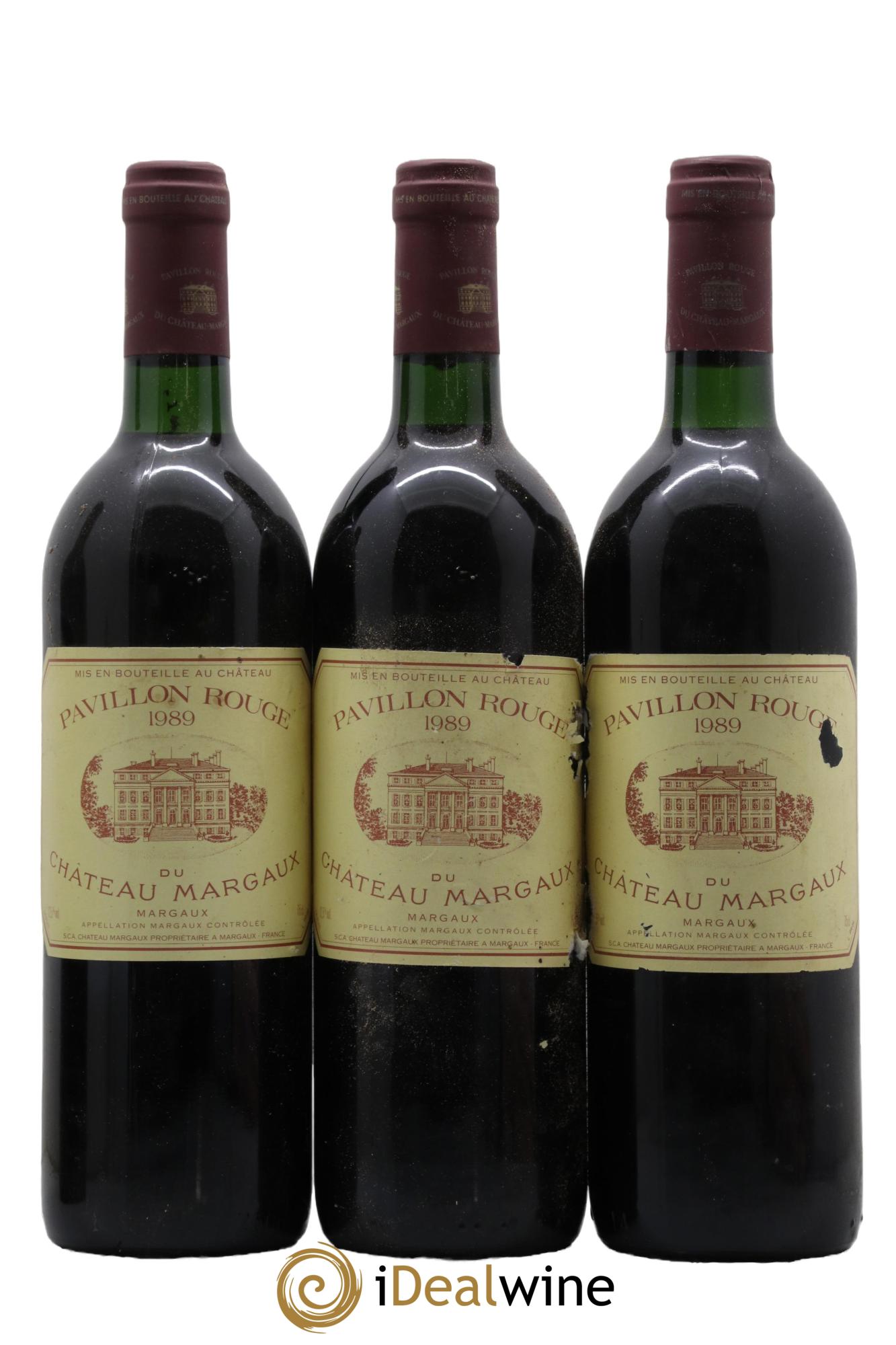 Pavillon Rouge du Château Margaux Second Vin 1989 - Lotto di 3 bottiglie - 0