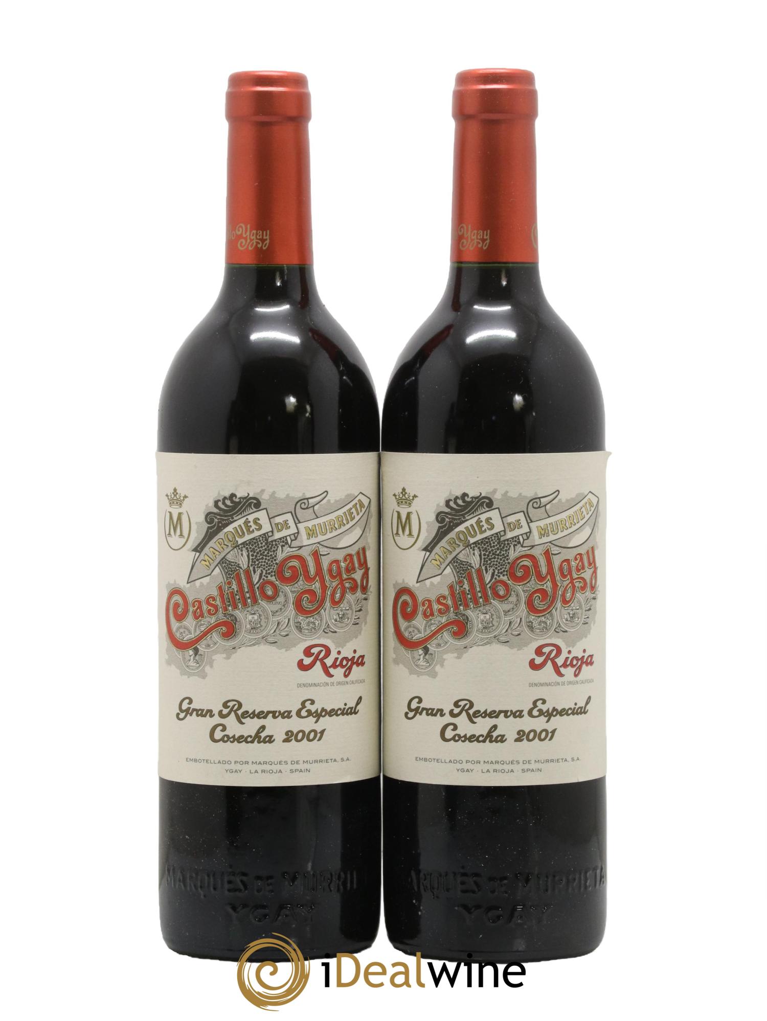 Rioja DOCA Castillo Ygay Gran Reserva Especial Marqués de Murrieta 2001 - Lot de 2 bouteilles - 0