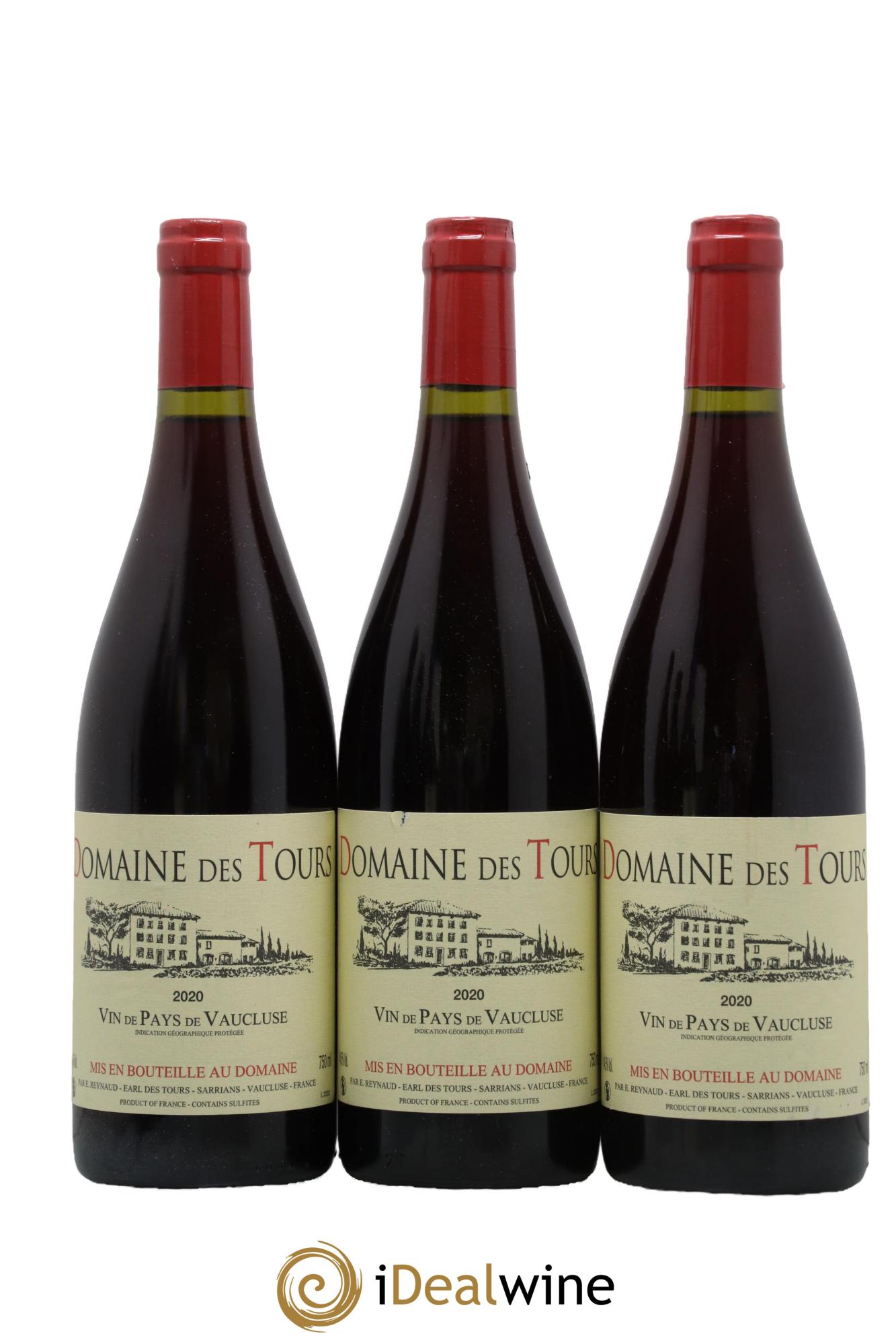 IGP Vaucluse (Vin de Pays de Vaucluse) Domaine des Tours Emmanuel Reynaud 2020 - Lot de 3 bouteilles - 0