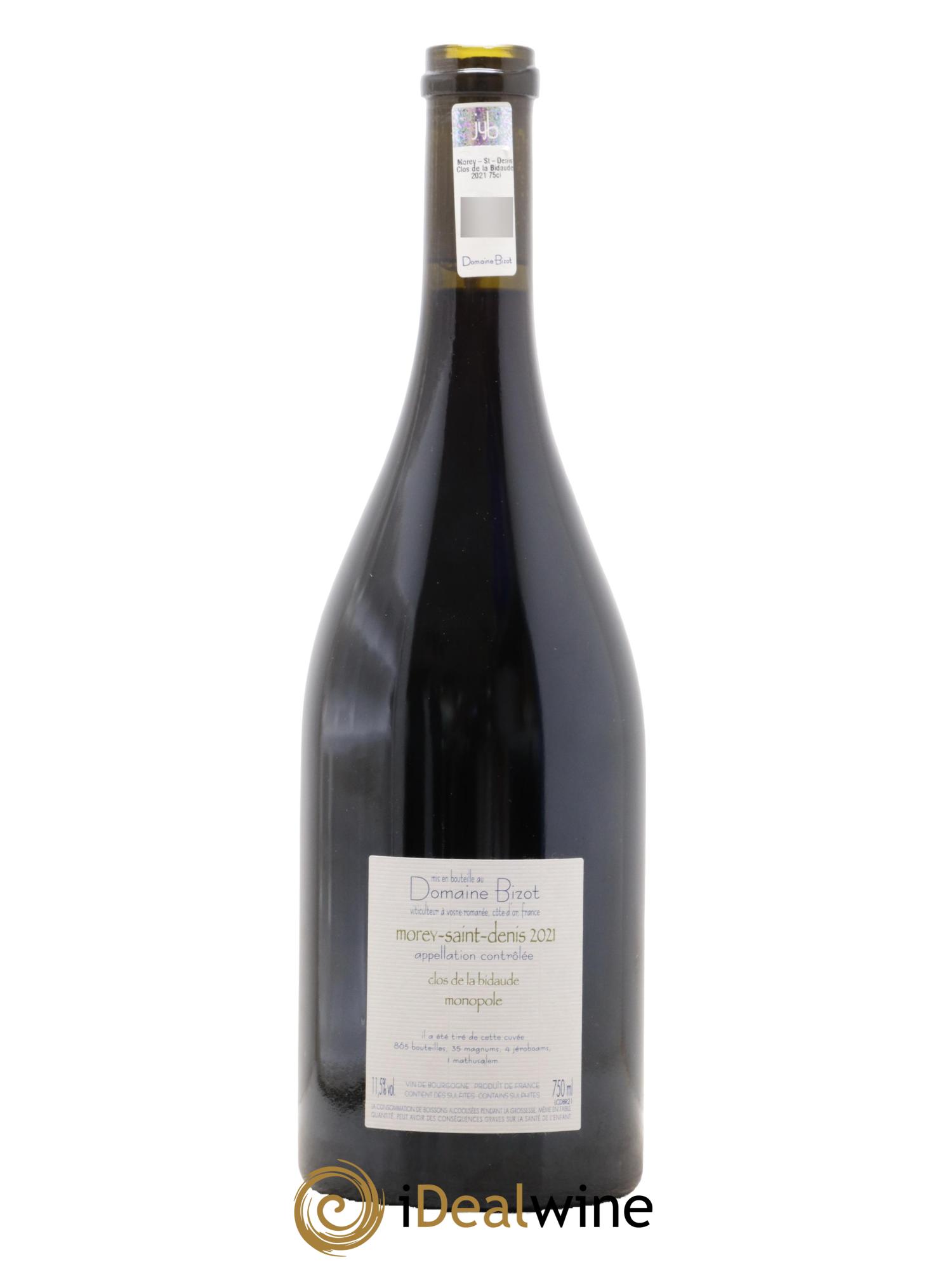 Morey Saint-Denis Clos de la Bidaude Domaine Bizot 2021 - Posten von 1 Flasche - 1