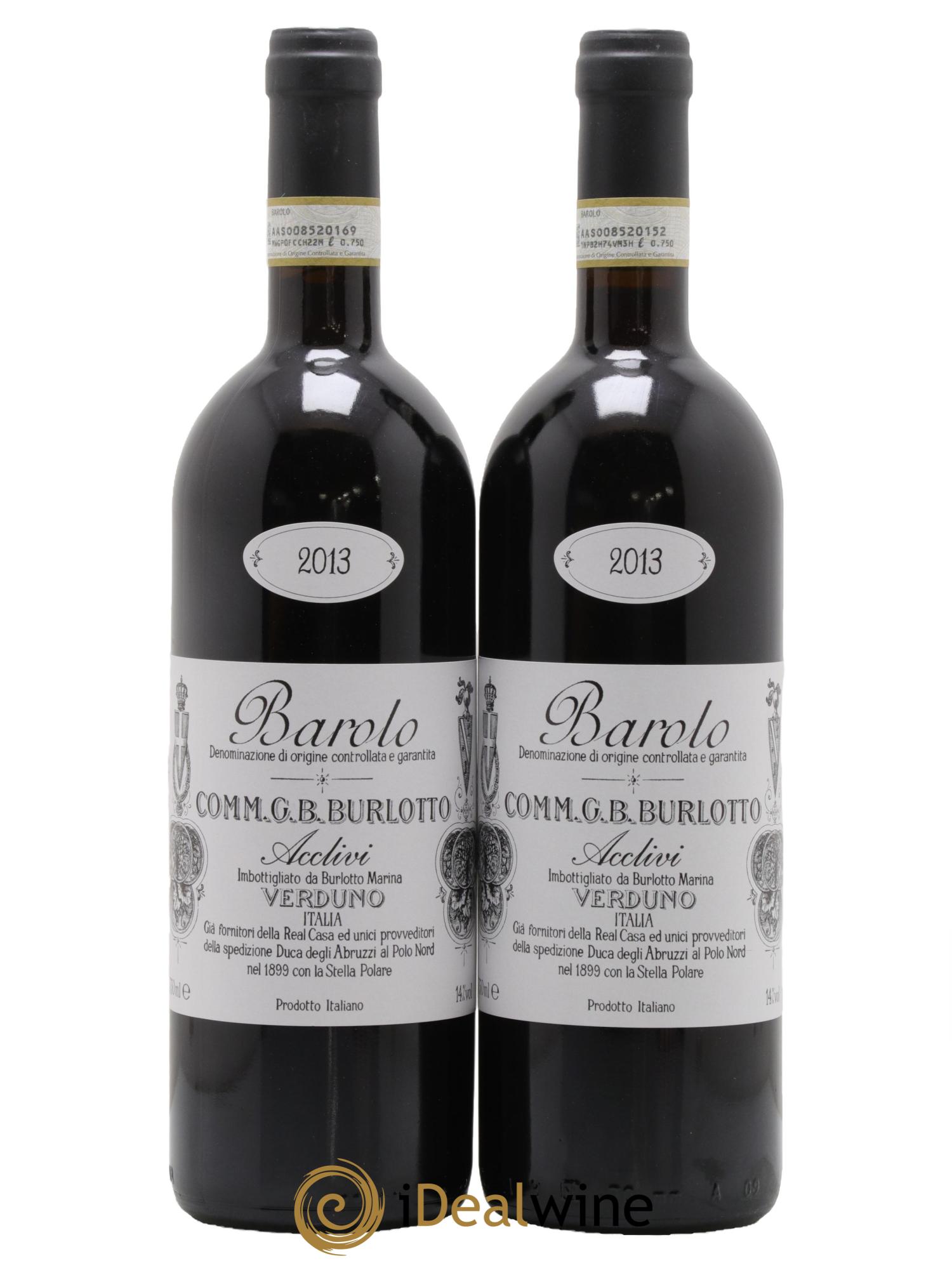 Barolo DOCG Acclivi Comm. Giovan Battista Burlotto 2013 - Lot of 2 bottles - 0