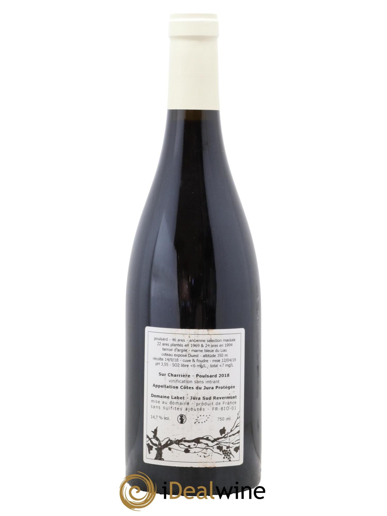 Côtes du Jura Poulsard Sur Charrière Romain, Julien et Charline Labet  2018 - Lot of 1 bottle - 1