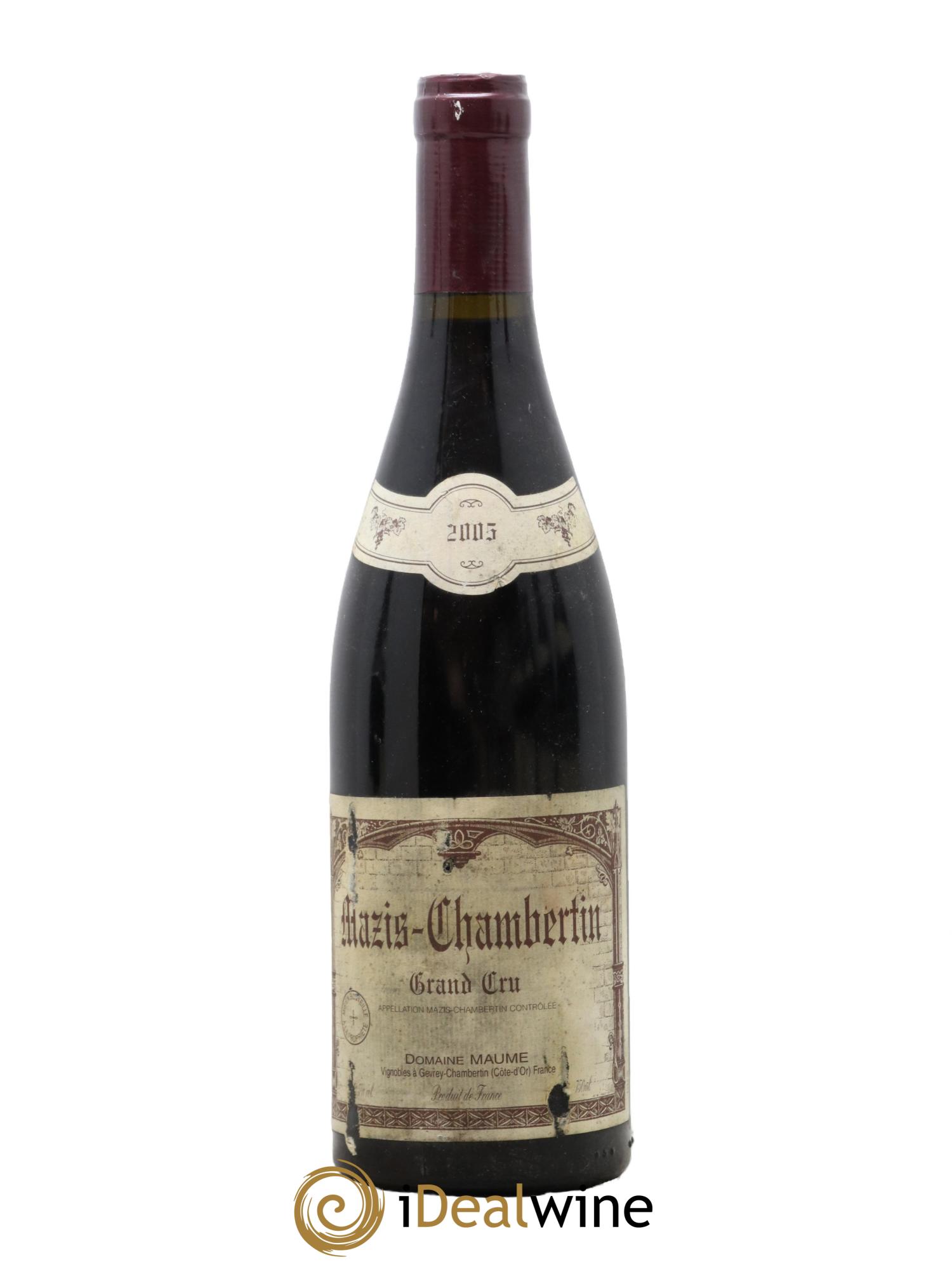 Mazis-Chambertin Grand Cru Maume (Domaine) 2005 - Lot de 1 bouteille - 0