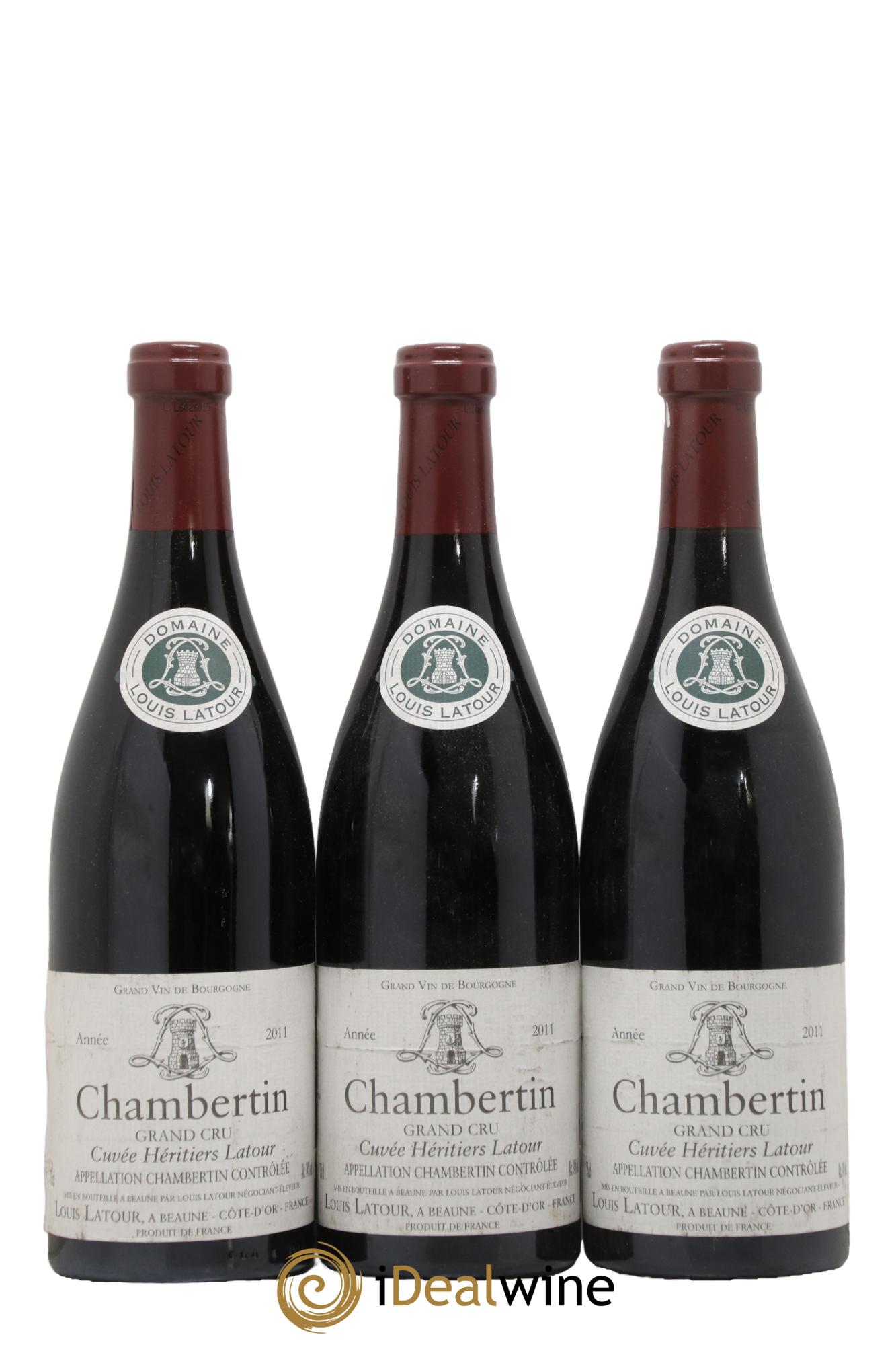 Chambertin Grand Cru Cuvée Héritiers Latour Louis Latour 2011 - Lot of 3 bottles - 0