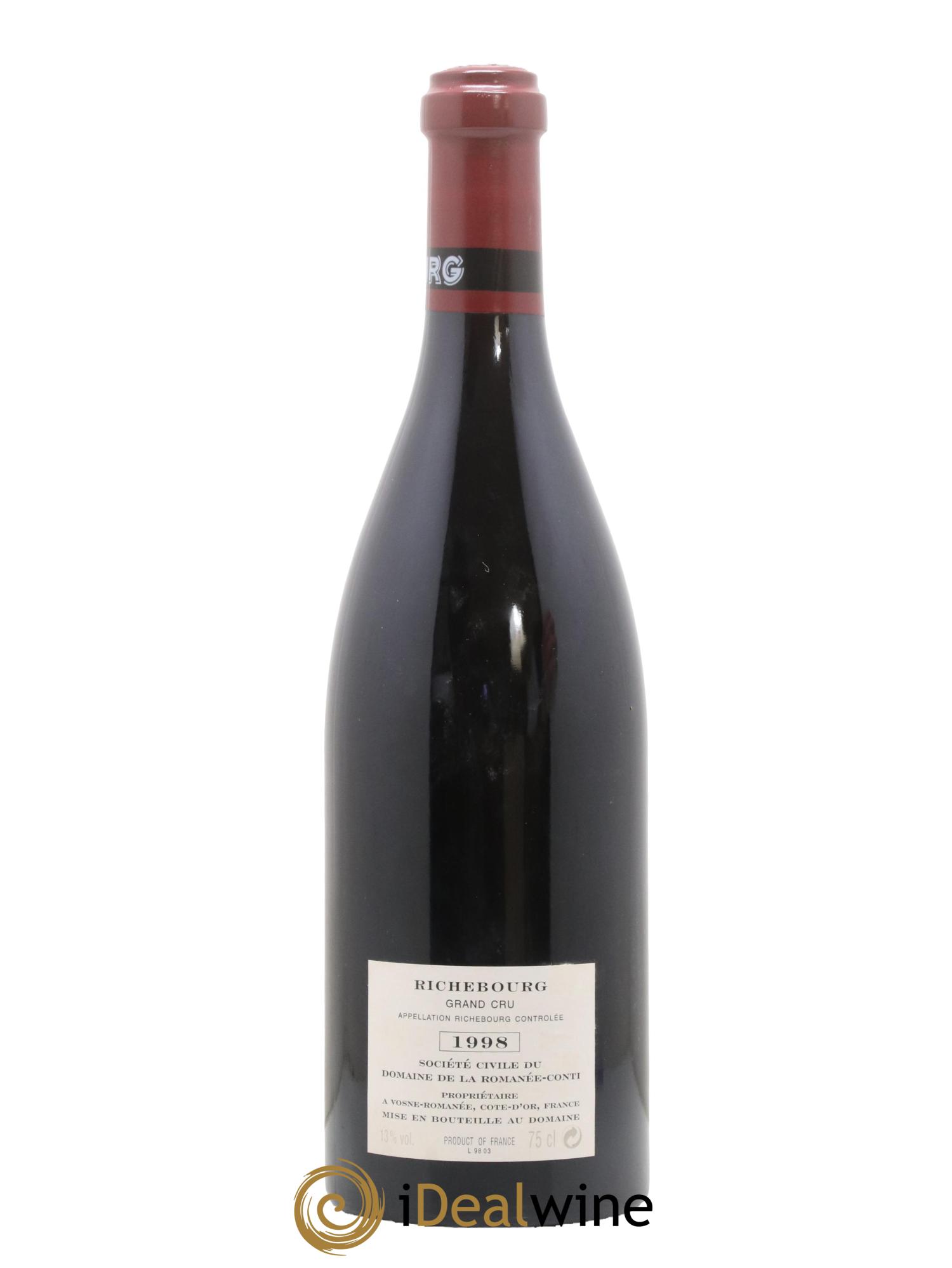 Richebourg Grand Cru Domaine de la Romanée-Conti 1998 - Lotto di 1 bottiglia - 1