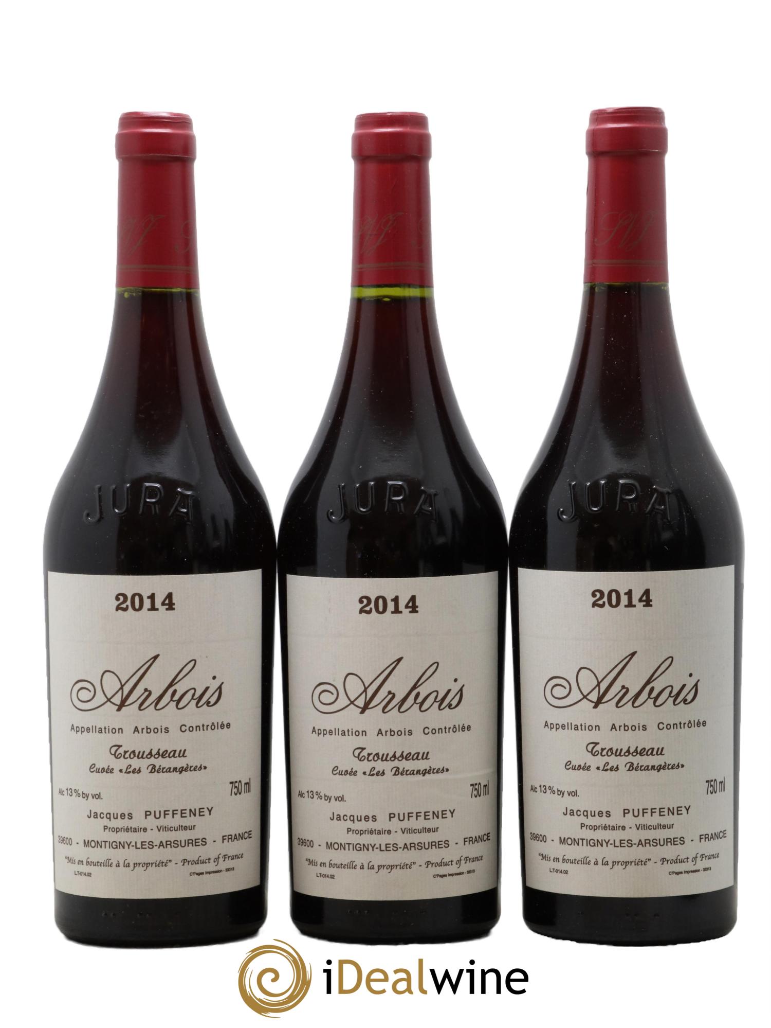 Arbois Trousseau Cuvée Les Bérangères Jacques Puffeney 2014 - Lot of 3 bottles - 0