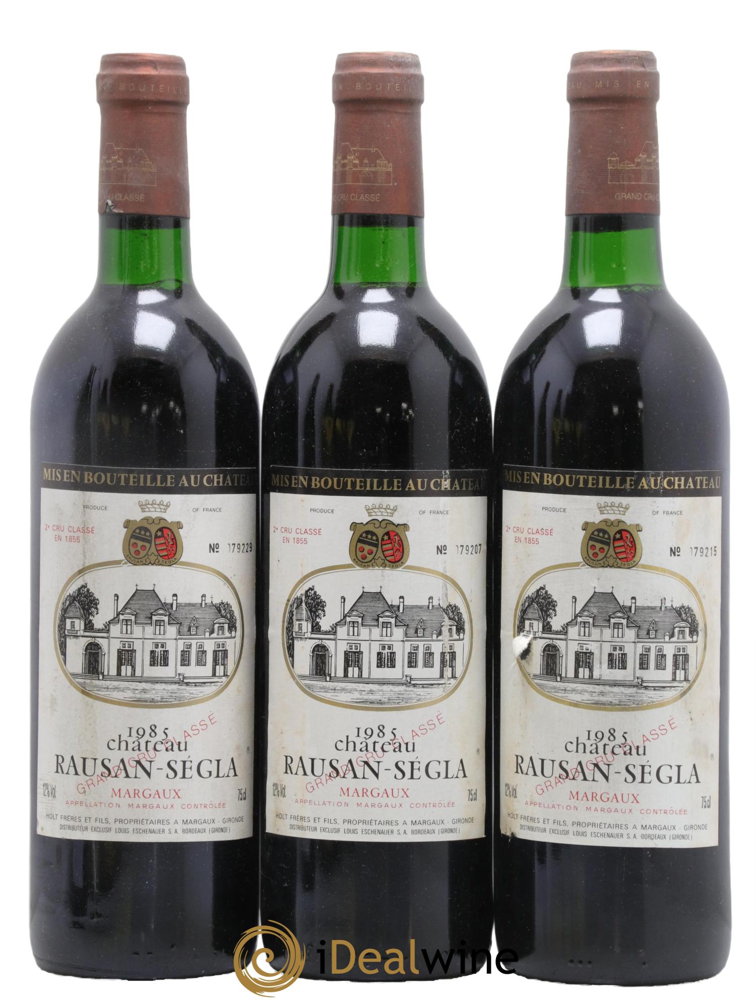 Château Rauzan Ségla Grand Cru Classé 1985 - Lot de 3 bouteilles - 0