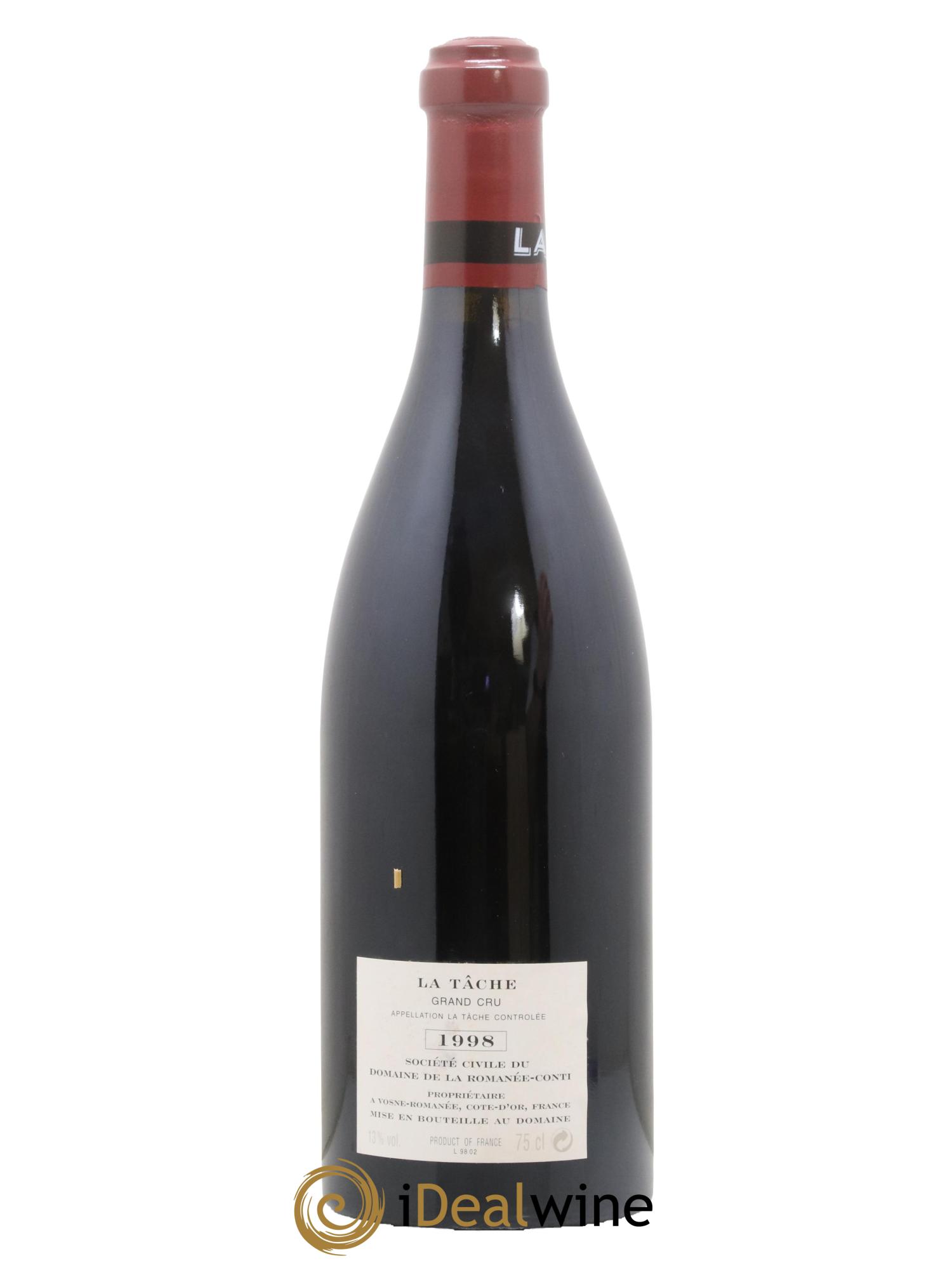 La Tâche Grand Cru Domaine de la Romanée-Conti 1998 - Lot de 1 bouteille - 1