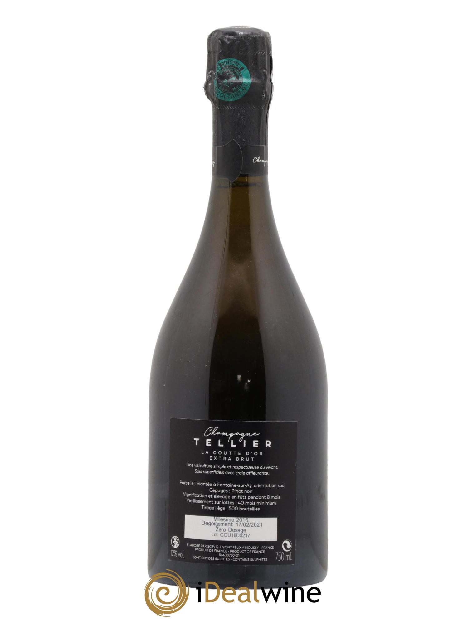 La Goutte d'Or Extra Brut Tellier  2016 - Lotto di 1 bottiglia - 1