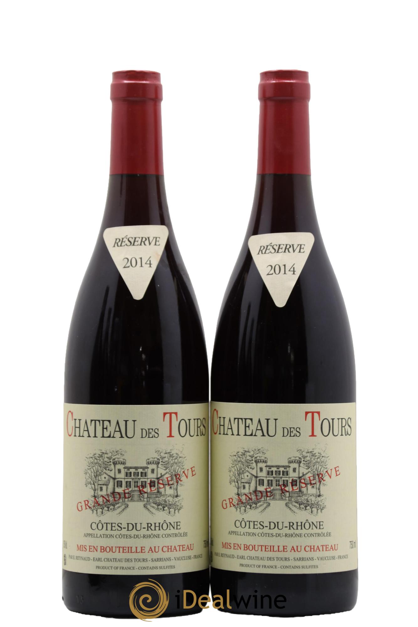 Côtes du Rhône Château des Tours Grande Réserve Emmanuel Reynaud 2014 - Lot de 2 bouteilles - 0