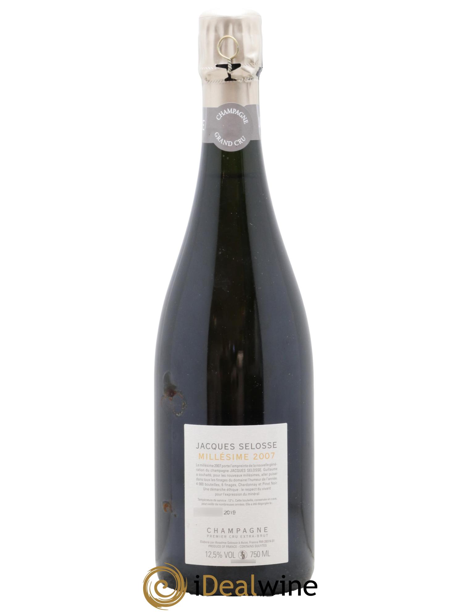 Extra-Brut 1er Cru Millésimé Jacques Selosse  2007 - Lotto di 1 bottiglia - 1