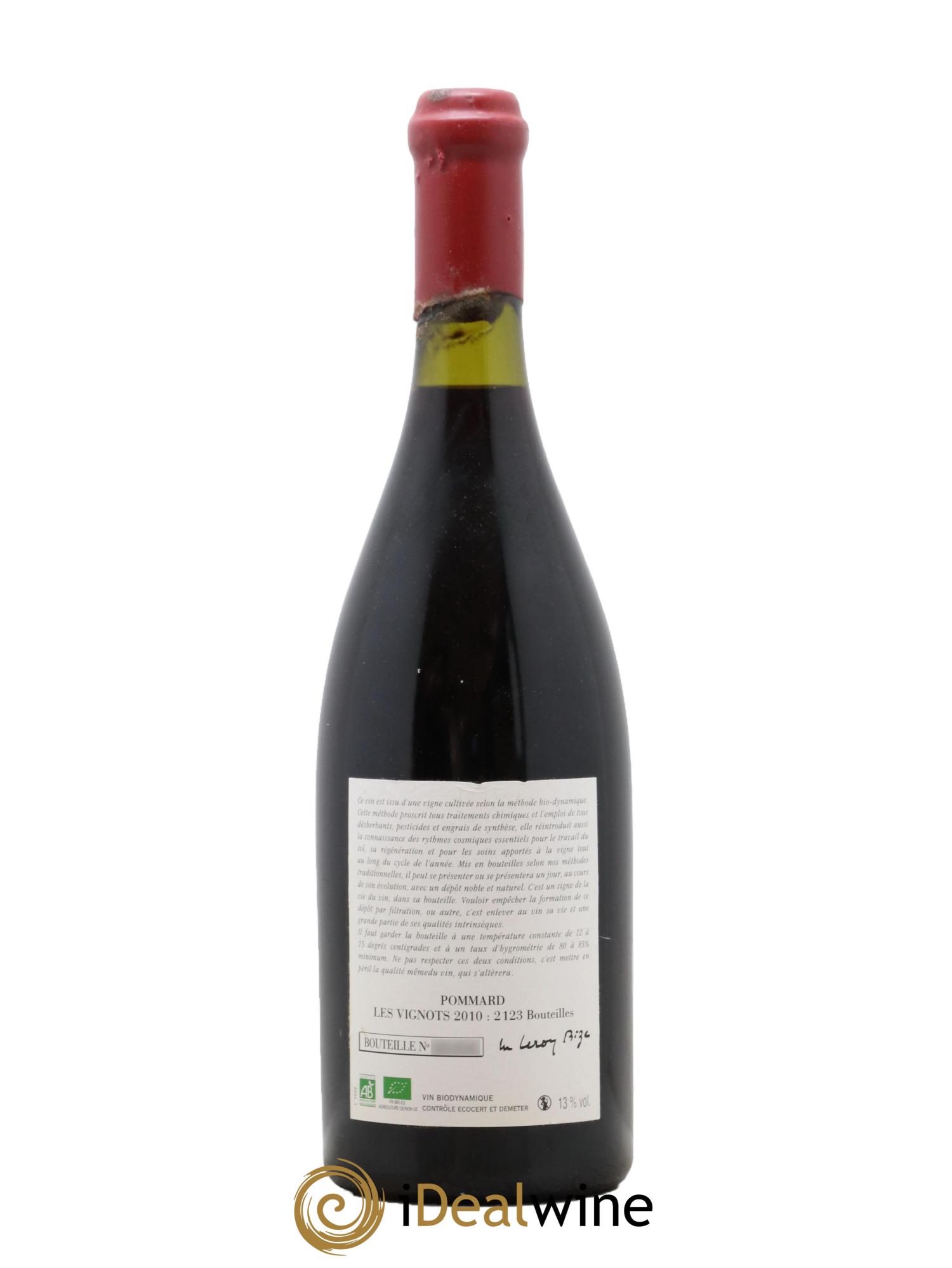 Pommard Les Vignots Leroy (Domaine) 2010 - Lotto di 1 bottiglia - 1