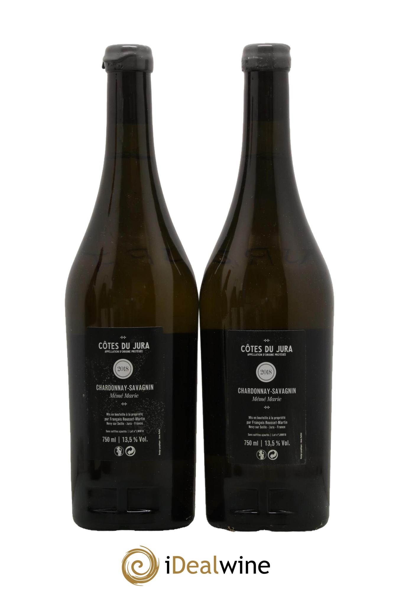 Côtes du Jura Mémé Marie François Rousset Martin 2018 - Lot of 2 bottles - 1