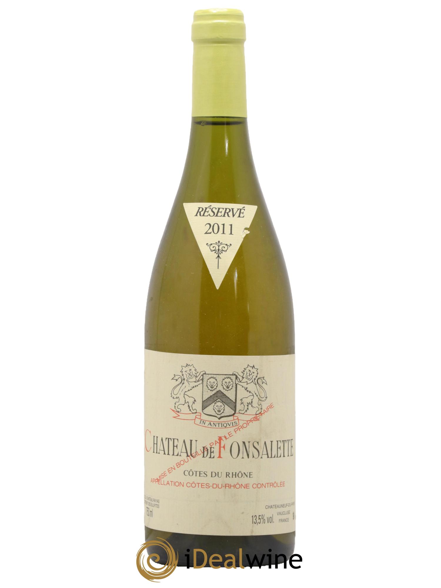 Côtes du Rhône Château de Fonsalette Emmanuel Reynaud 2011 - Lot de 1 bouteille - 0