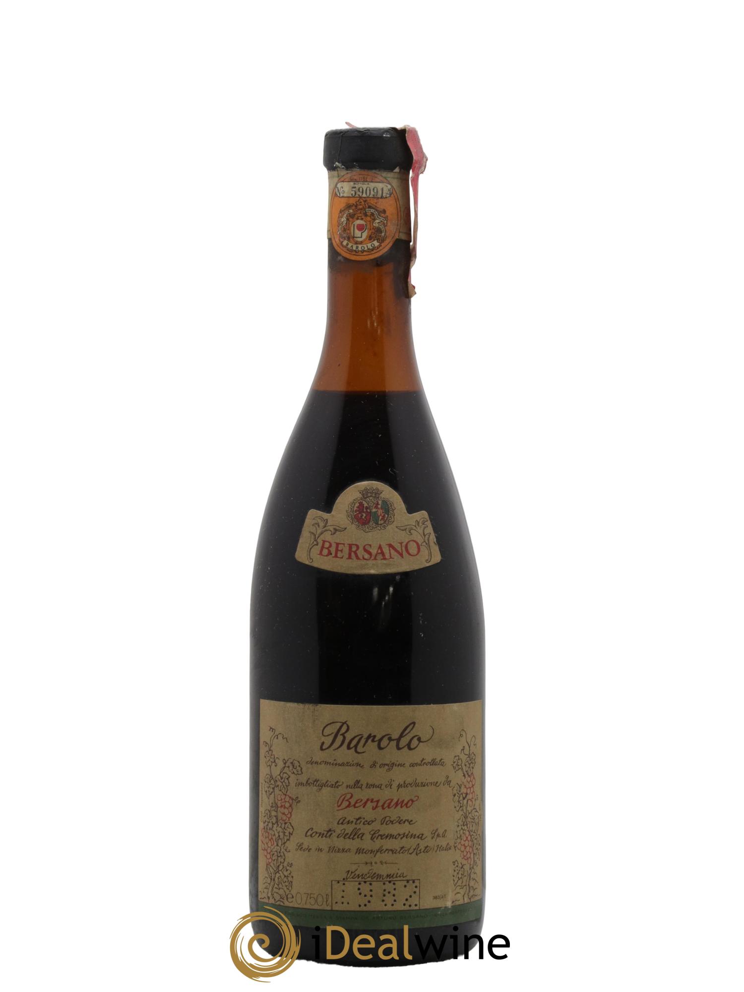 Barolo DOCG Bersano Conti Della Cremosina 1982 - Posten von 1 Flasche - 0