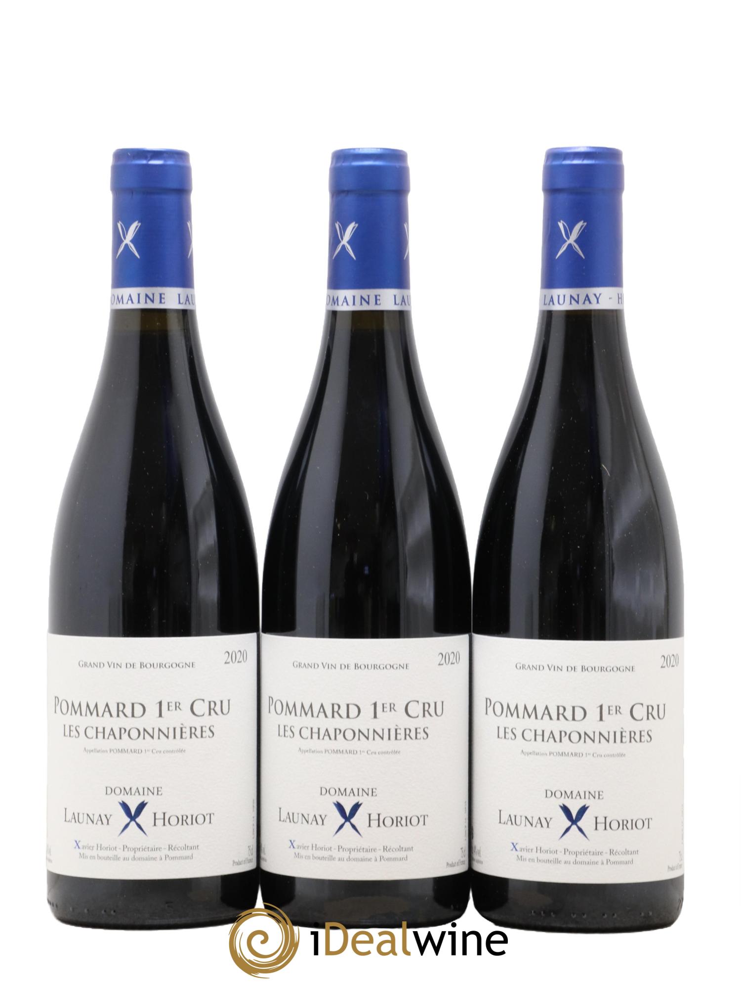 Pommard 1er Cru Chaponnieres Launay Horiot 2020 - Lot de 3 bouteilles - 0