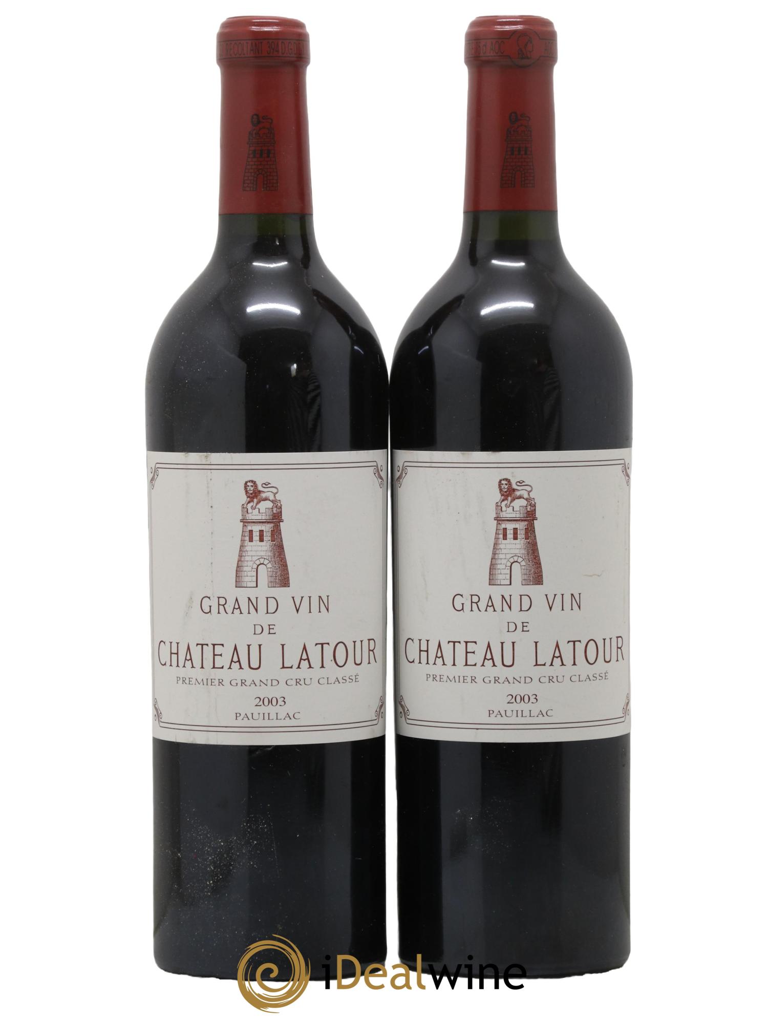 Château Latour 1er Grand Cru Classé 2003 - Lotto di 2 bottiglie - 0