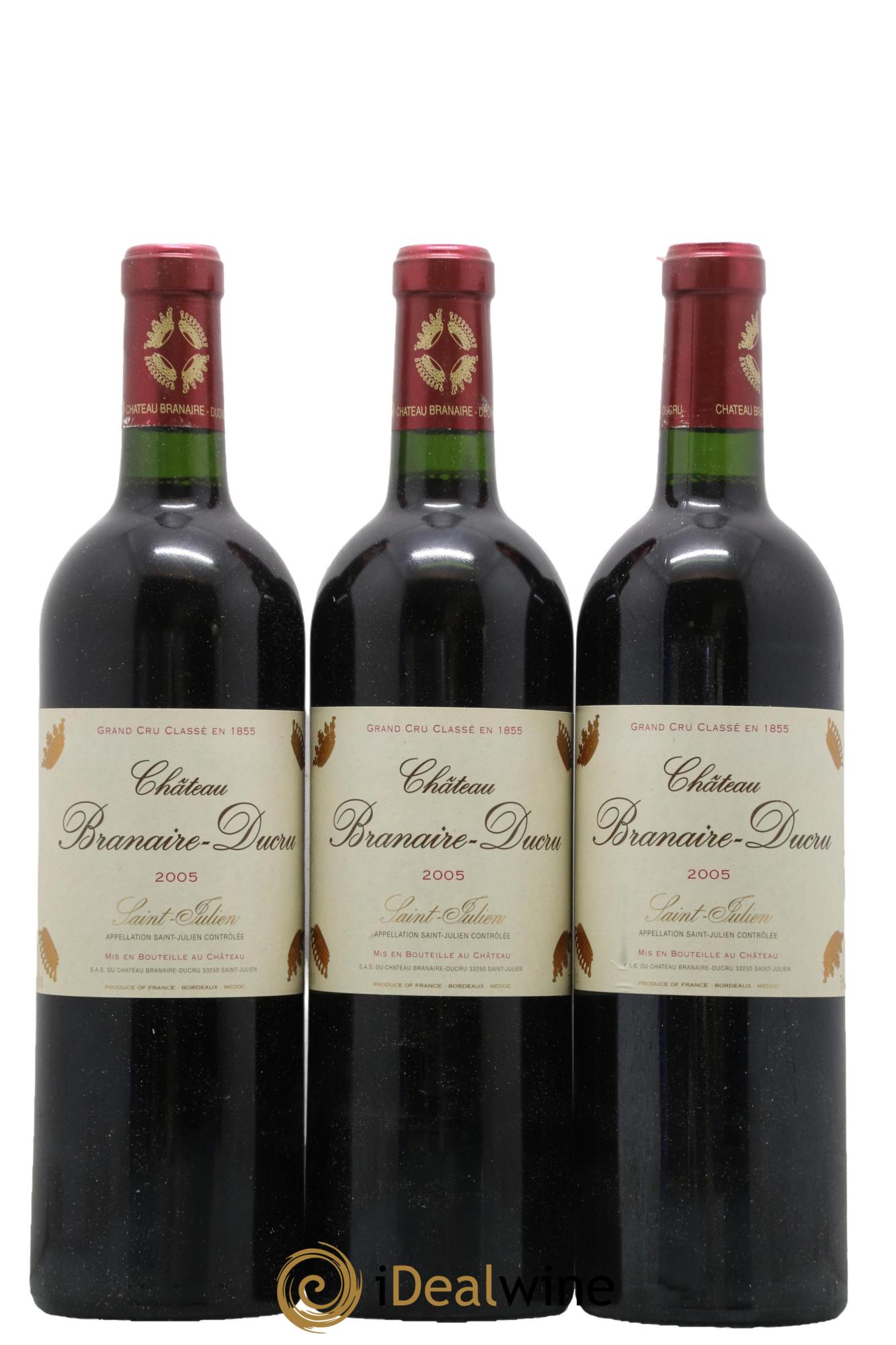 Château Branaire Ducru 4ème Grand Cru Classé 2005 - Lot de 3 bouteilles - 0