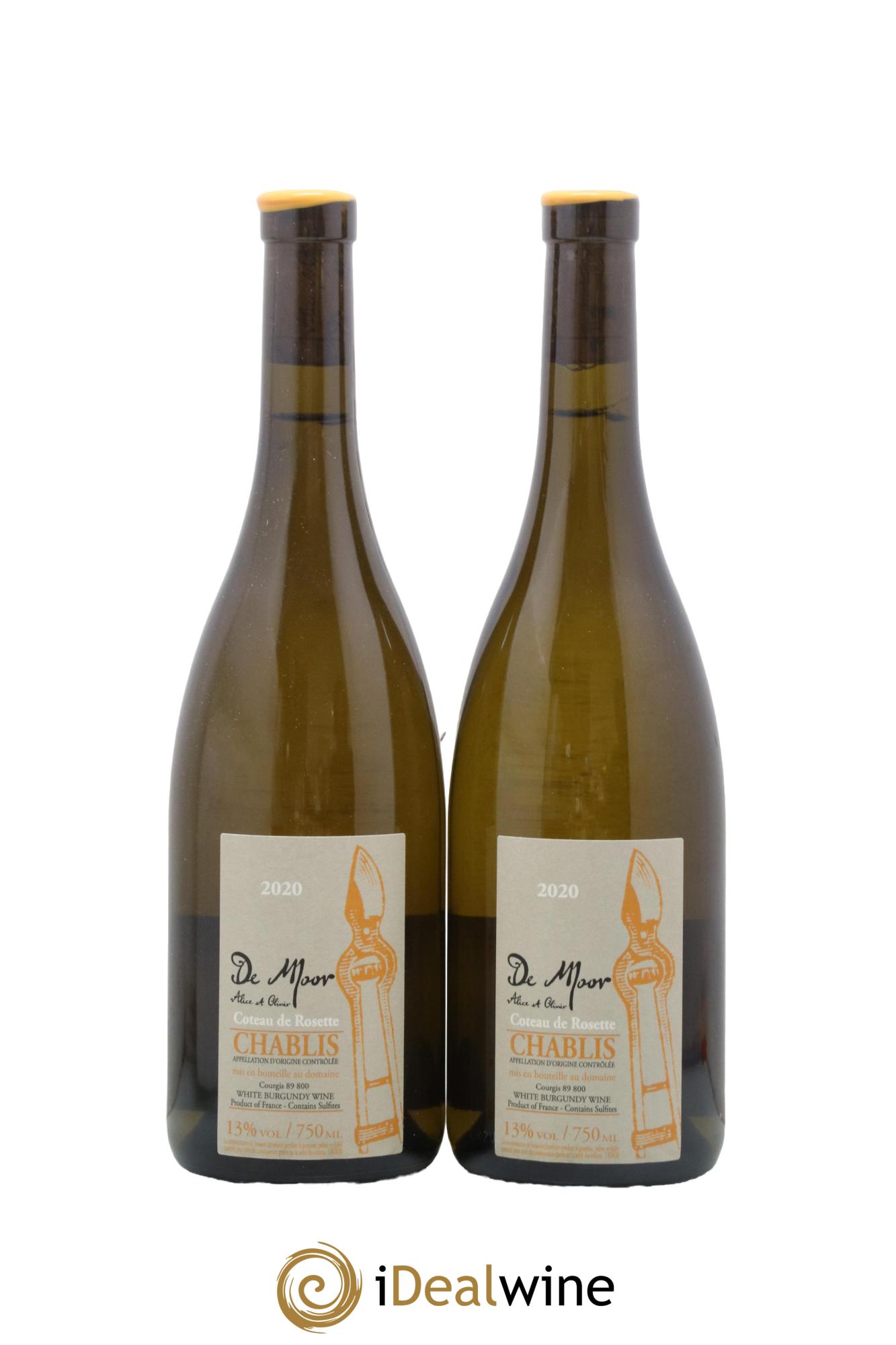 Chablis Côteau de Rosette Alice et Olivier De Moor 2020 - Lot of 2 bottles - 0