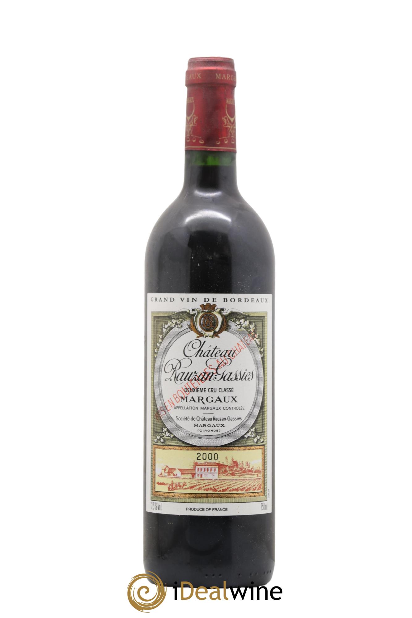 Château Gassies de Rauzan Gassies 2000 - Lot de 1 bouteille - 0