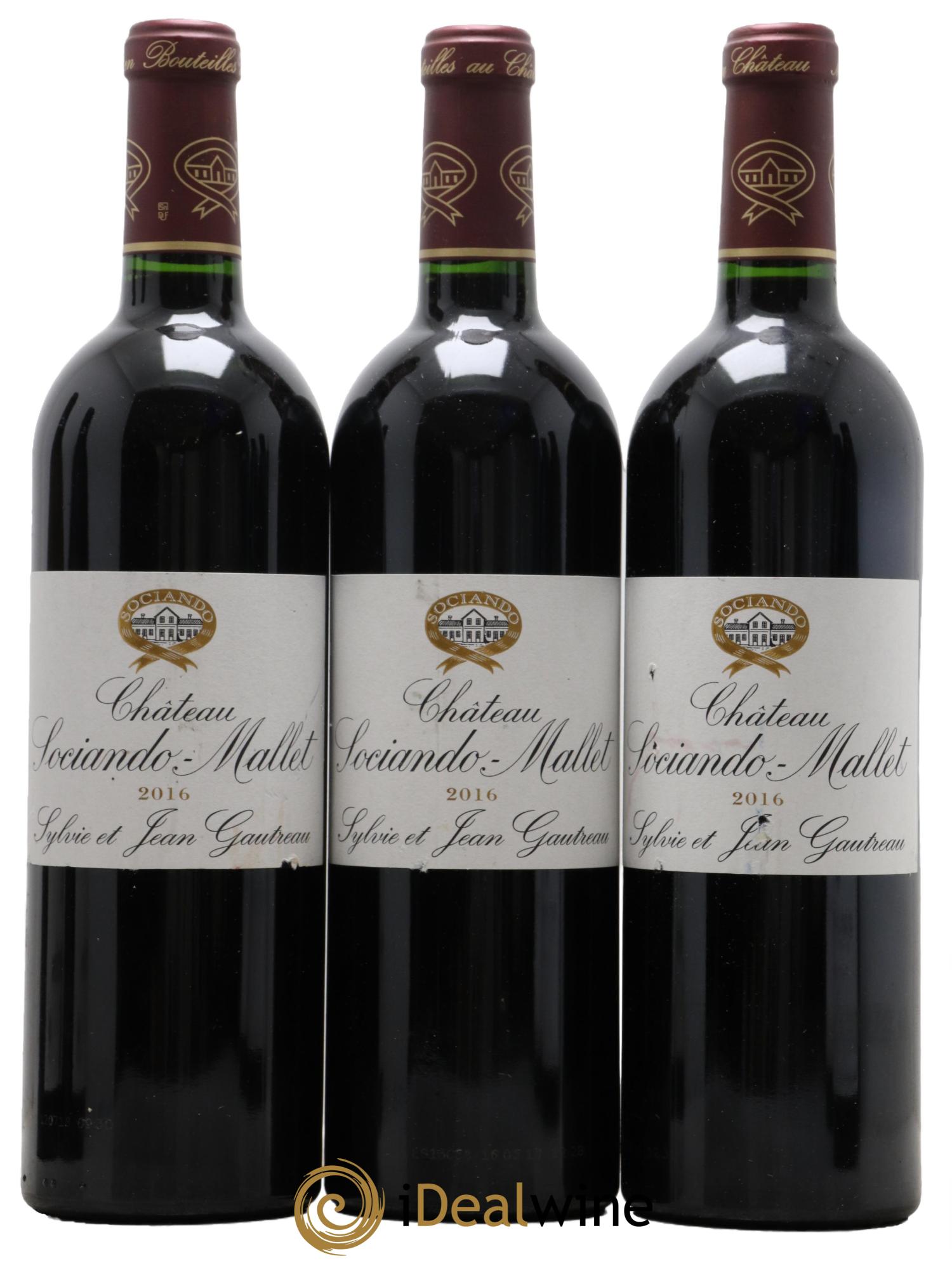 Château Sociando Mallet  2016 - Lotto di 3 bottiglie - 0