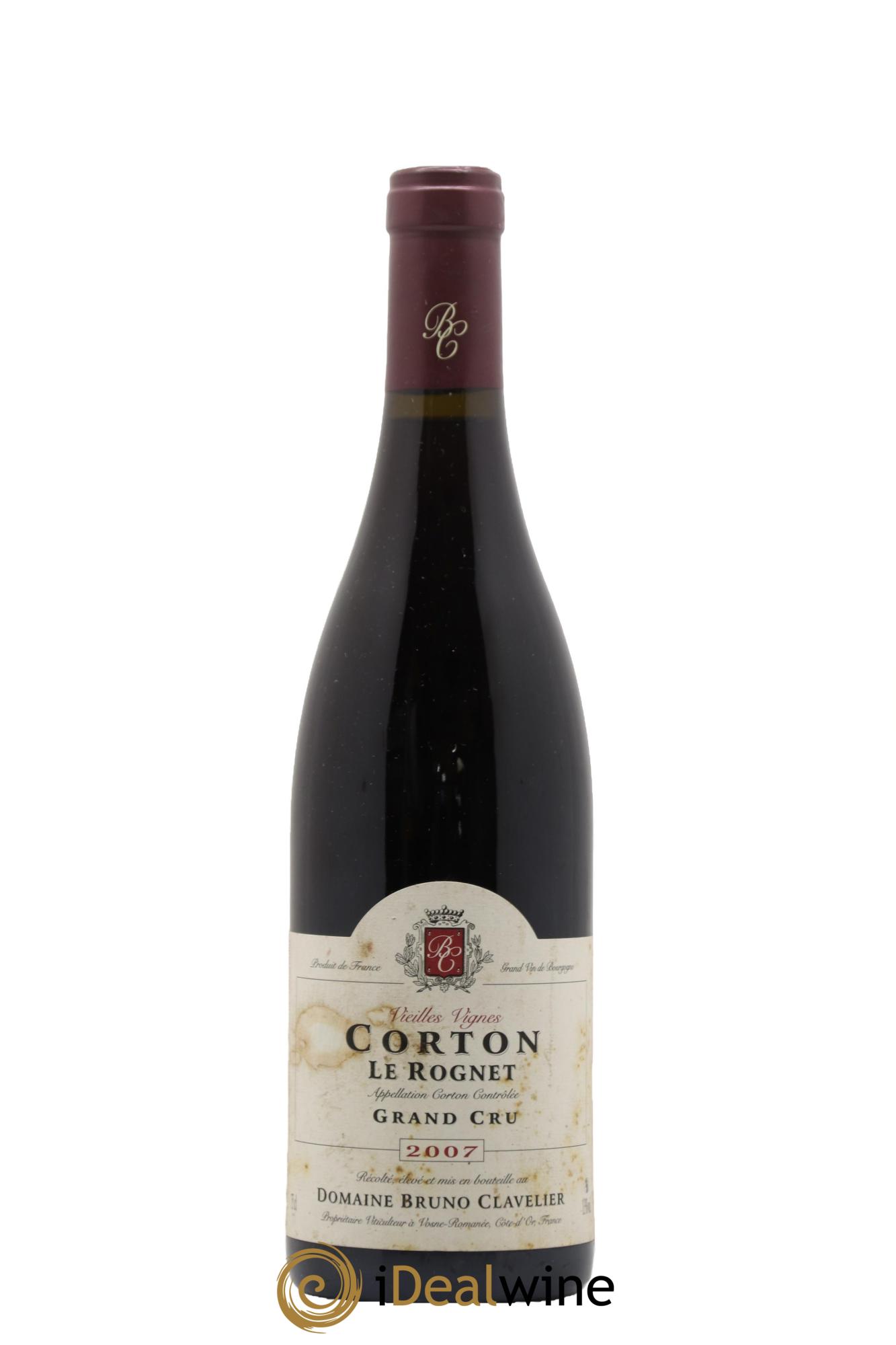 Corton Grand Cru Le Rognet Vieilles Vignes Bruno Clavelier 2007 - Lotto di 1 bottiglia - 0