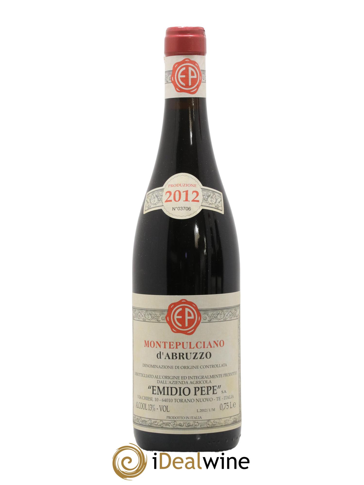 Montepulciano d'Abruzzo DOC Emidio Pepe 2012 - Lot de 1 bouteille - 0