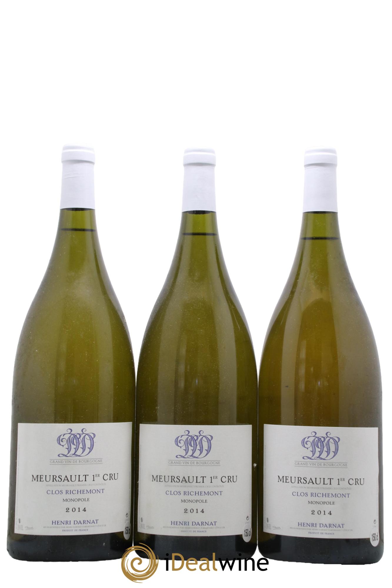 Meursault 1er Cru Clos Richemont Monopole Henri Darnat 2014 - Lot of 3 magnums - 0