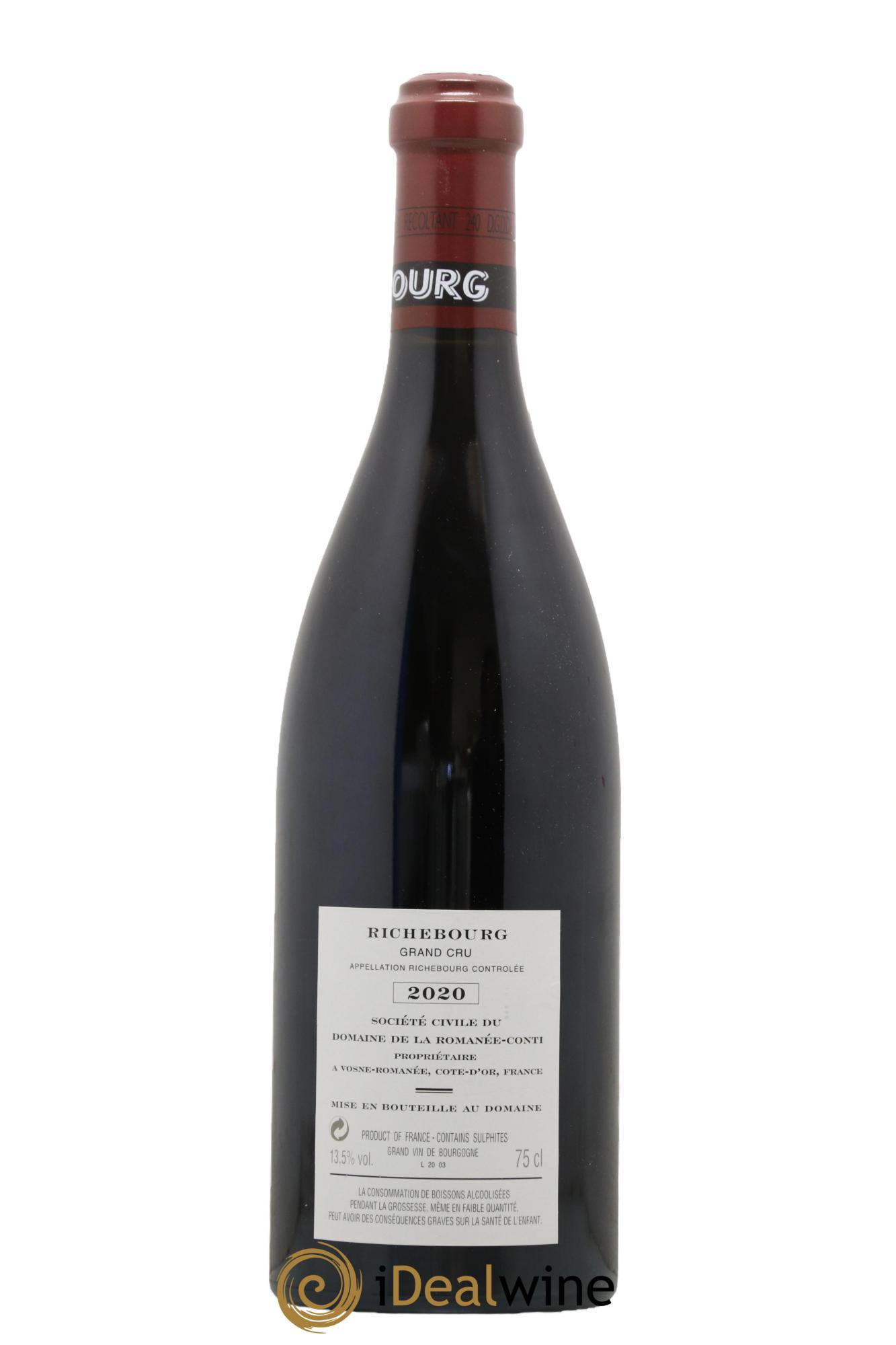 Richebourg Grand Cru Domaine de la Romanée-Conti 2020 - Lot de 1 bouteille - 1