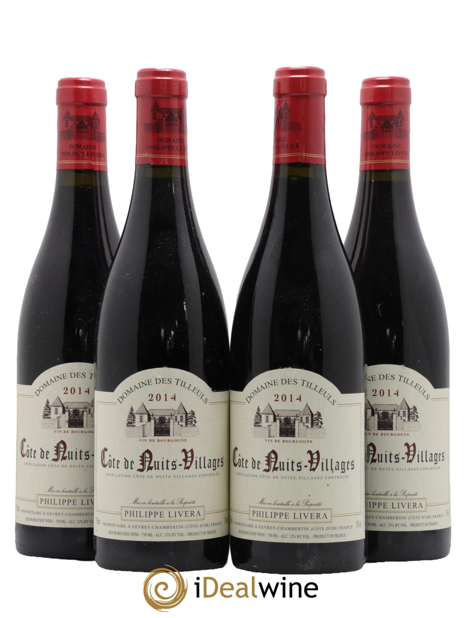 Côte de Nuits-Villages Tilleuls (Domaine des) - Philippe Livera 2014 - Lot de 4 bouteilles - 0