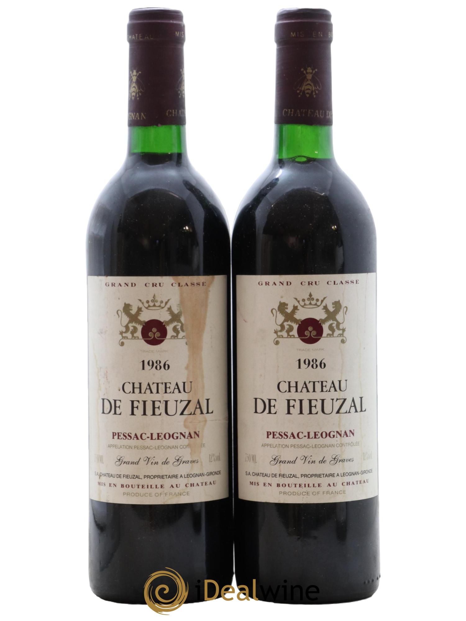 Château de Fieuzal Cru Classé de Graves 1986 - Lotto di 2 bottiglie - 0